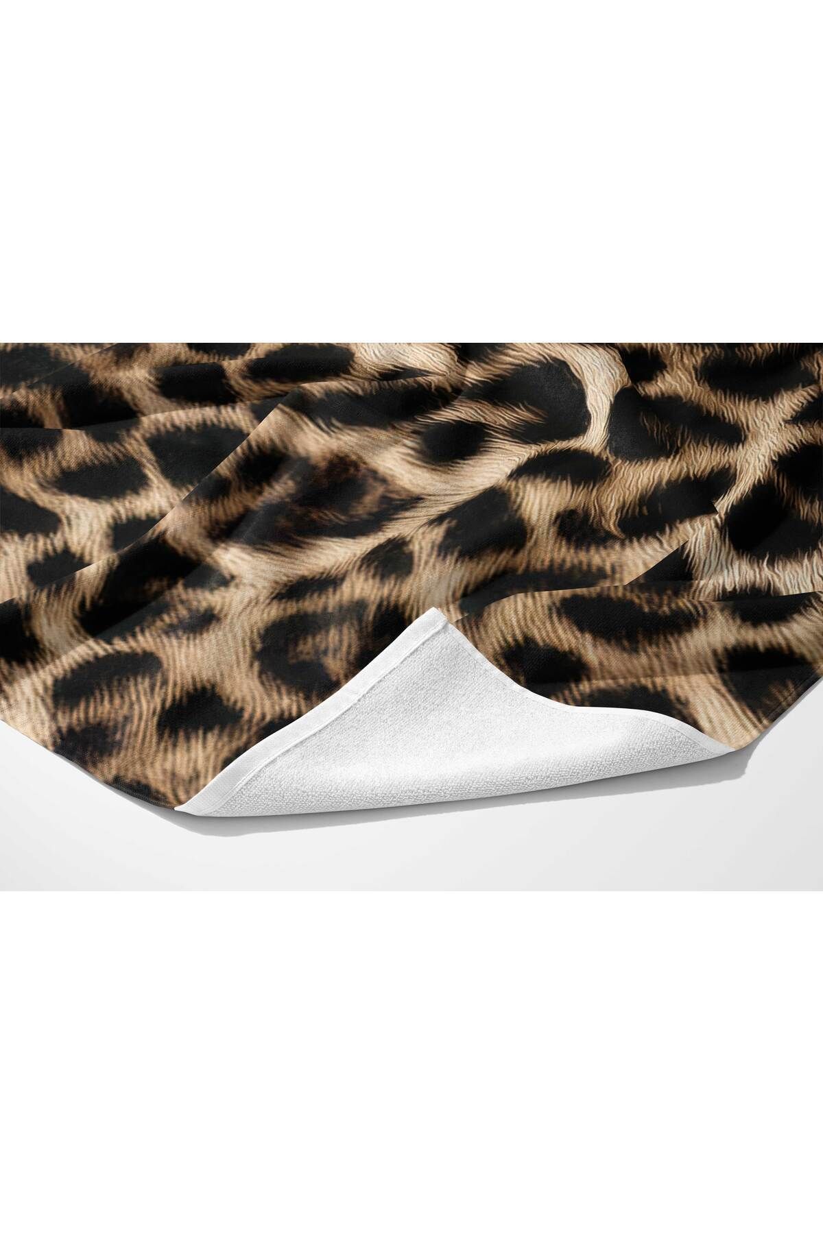 ASDİVA-Leopard Pattern Digital Printed Beach Towel 75X150 4