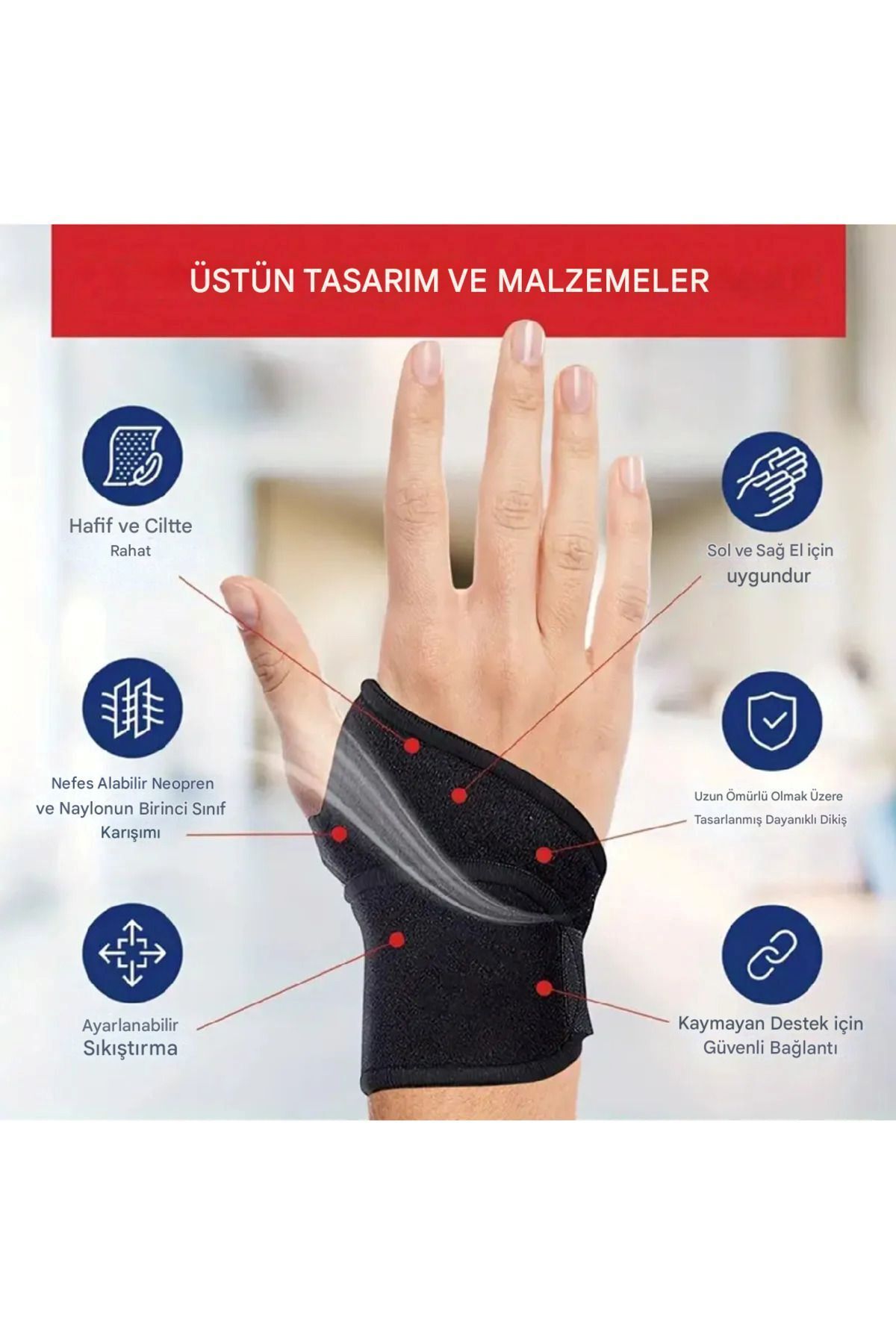 teknotrust-Women's & Men's Wristbands with Adjustable Support, Compatible with Right & Left Hands, Suitable for Sports and Daily Use 5