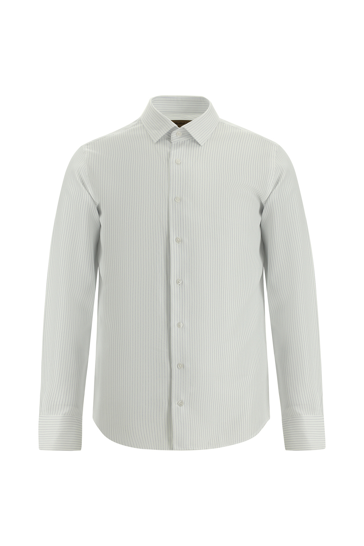 کیگیلی پیراهن نخی ایتالیایی آستین بلند و باریک طرح راه راه کلاسیک