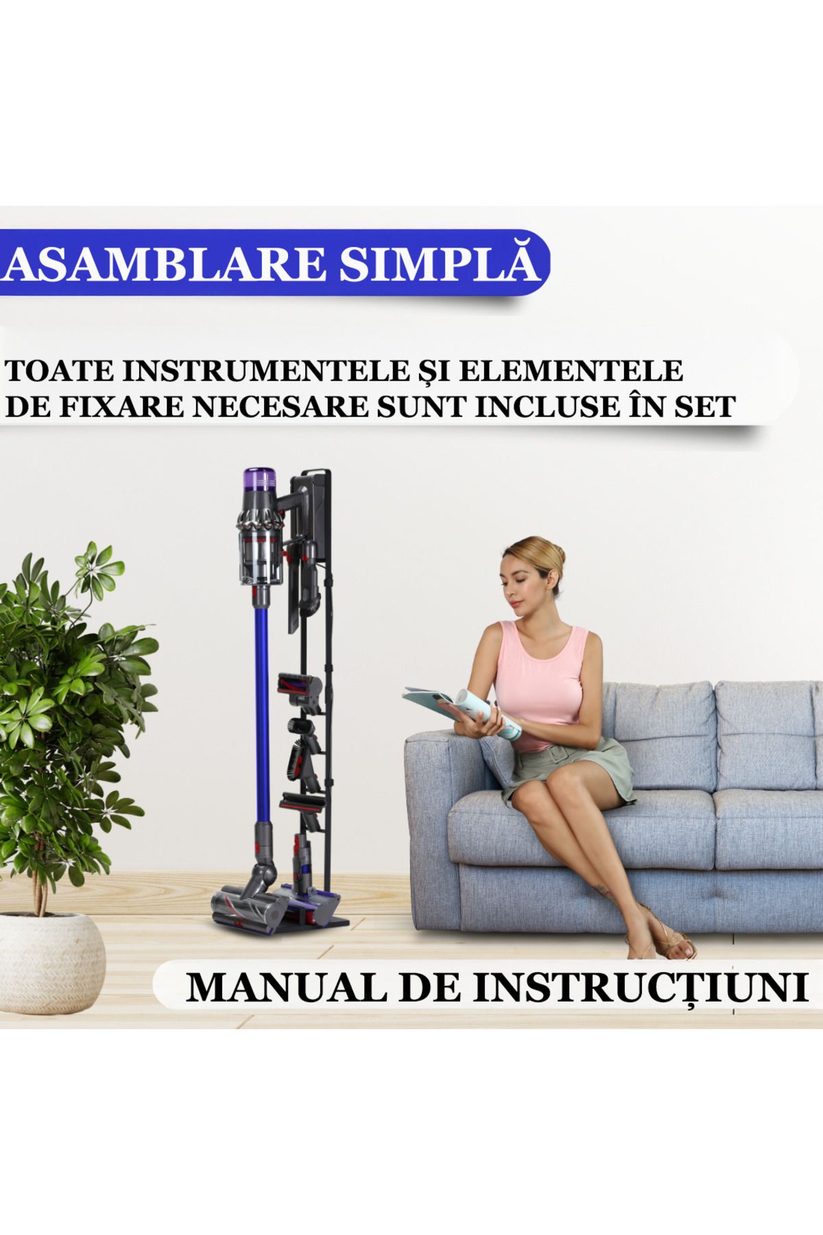TnsAround-Suport Premium Tns® Pentru Aspirator Dyson, V15 V11 V12 V10 V8 V7 V6 5gen,fara Gauri In Pereti 7
