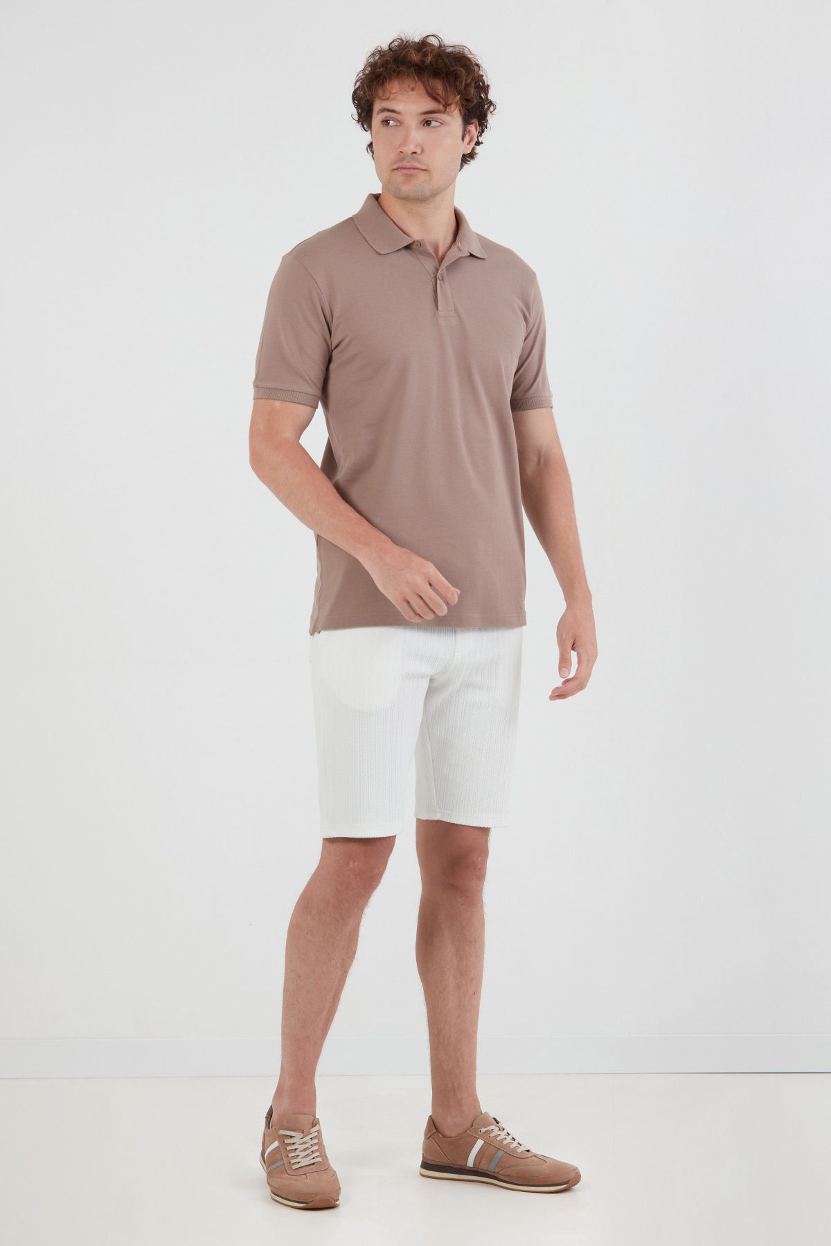 Fulla Moda-Μπλουζάκι Basic Polo Neck με μισό κουμπί 3