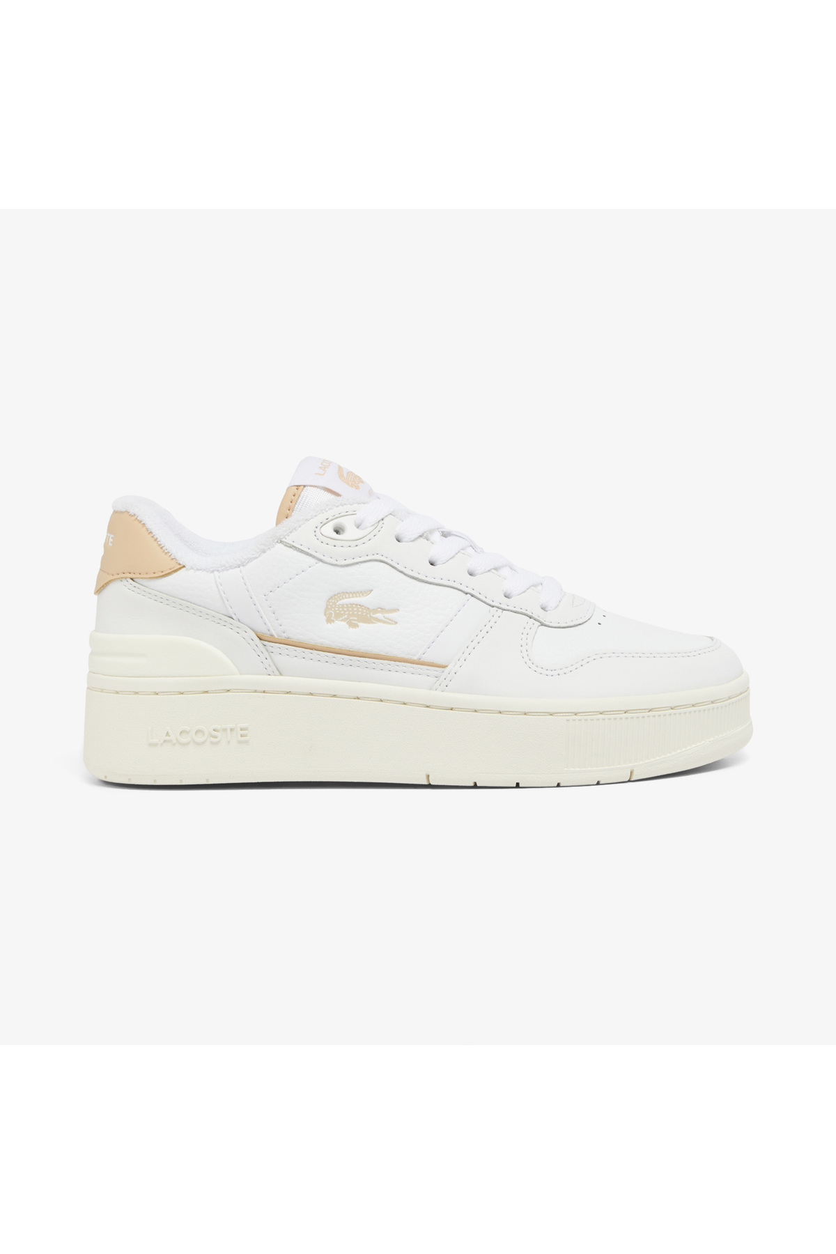 Lacoste T-Clip Platform Kadın Krem Spor Ayakkabı