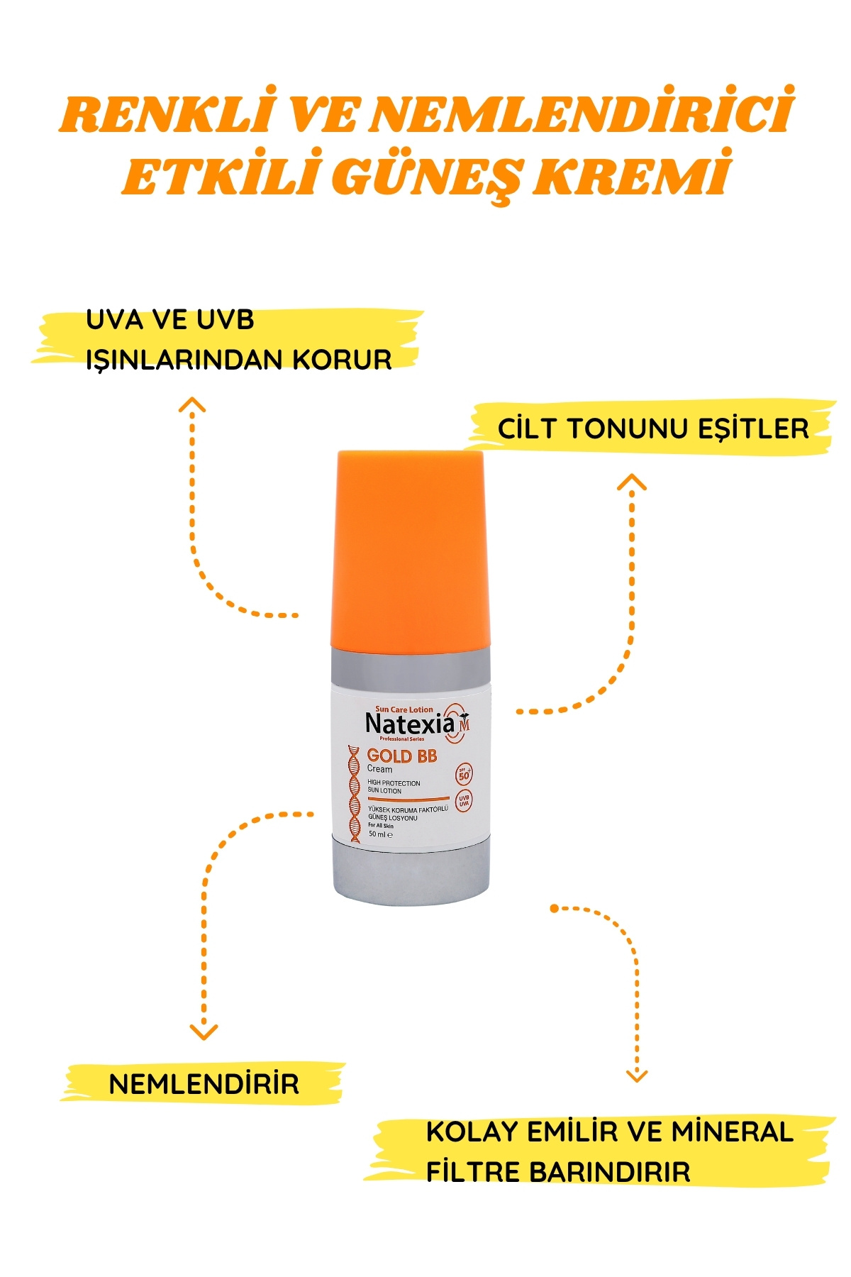 کرم ضد آفتاب رنگی گلد بی بی با SPF50+، 50 میلی لیتر با فاکتور محافظتی بالا برای انواع پوست — گلد بی بی — تصویر 3 از 6
