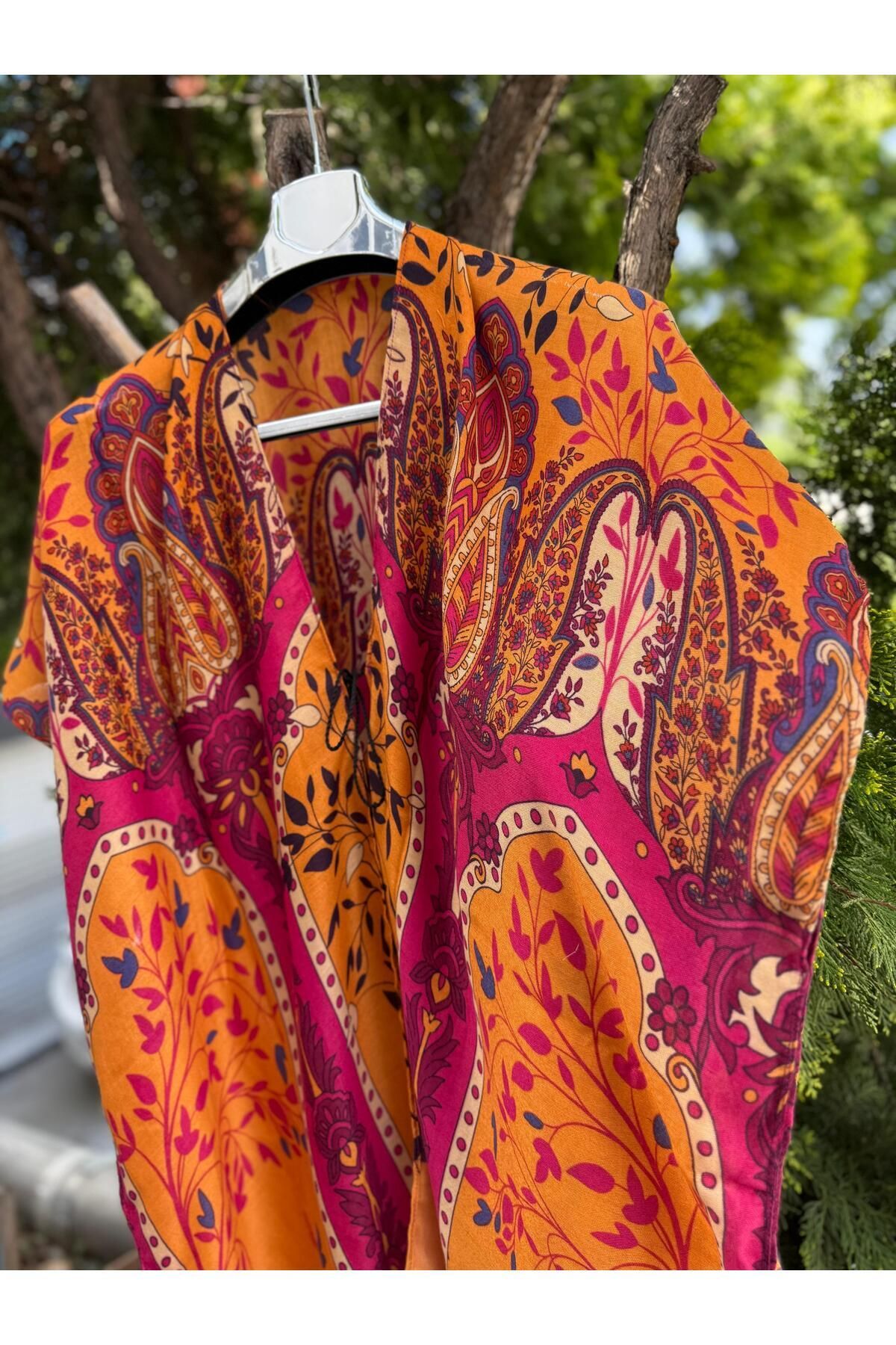Axesoire-15215-2 Authentic Patterned Saffron Pareo 3