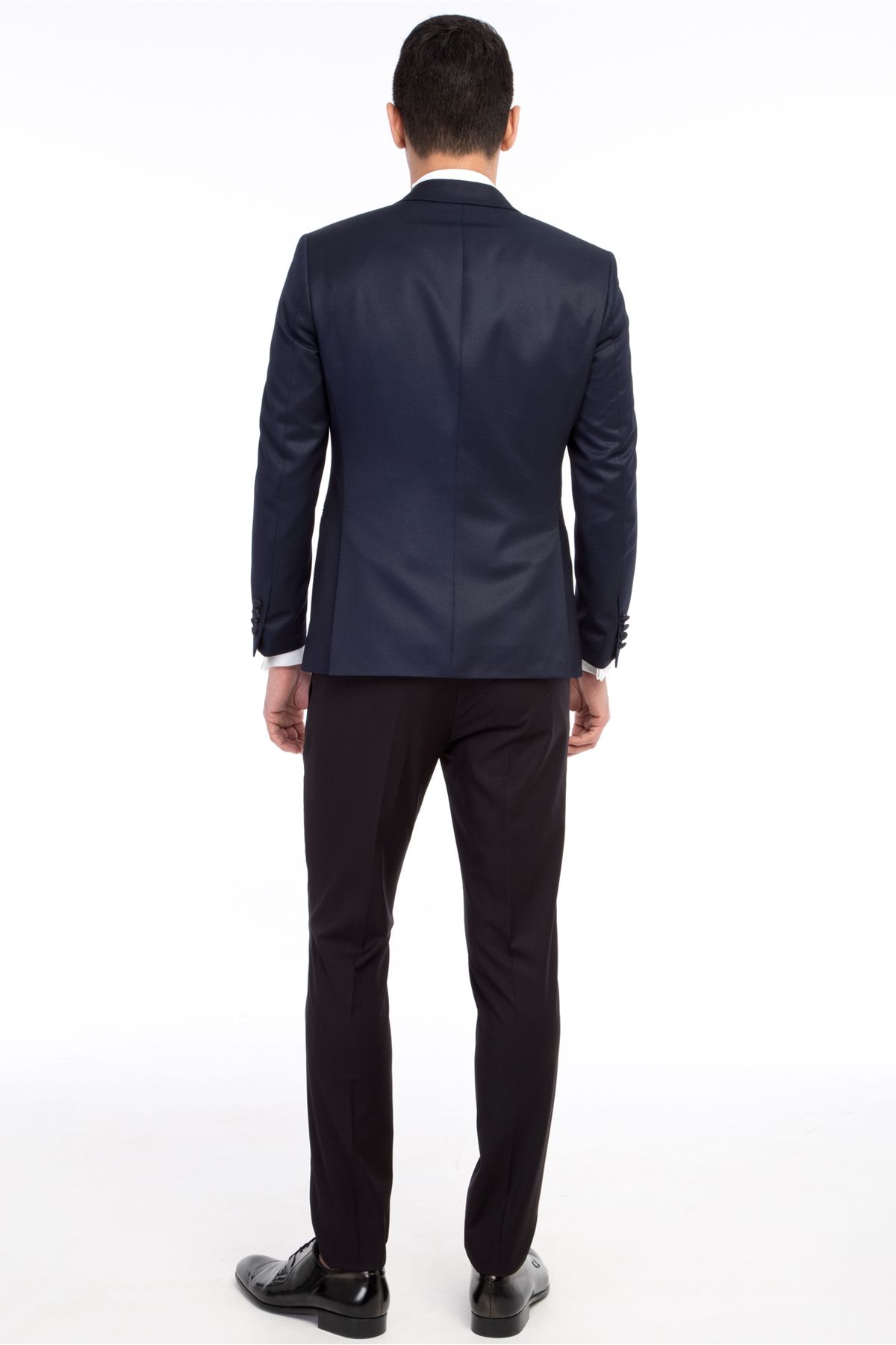 Kiğılı-Slim Fit Slim Fit Mono Collar Patterned Tuxedo with Vest / Groom Suit 3