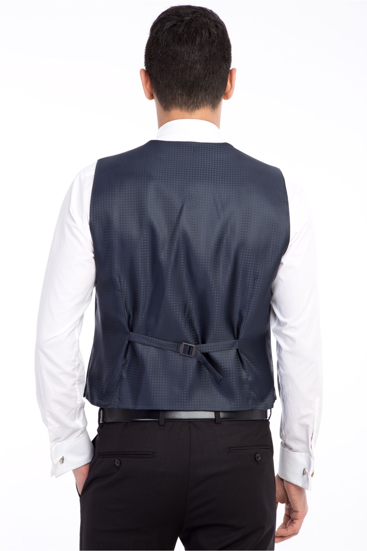 Kiğılı-Slim Fit Slim Fit Mono Collar Patterned Tuxedo with Vest / Groom Suit 6