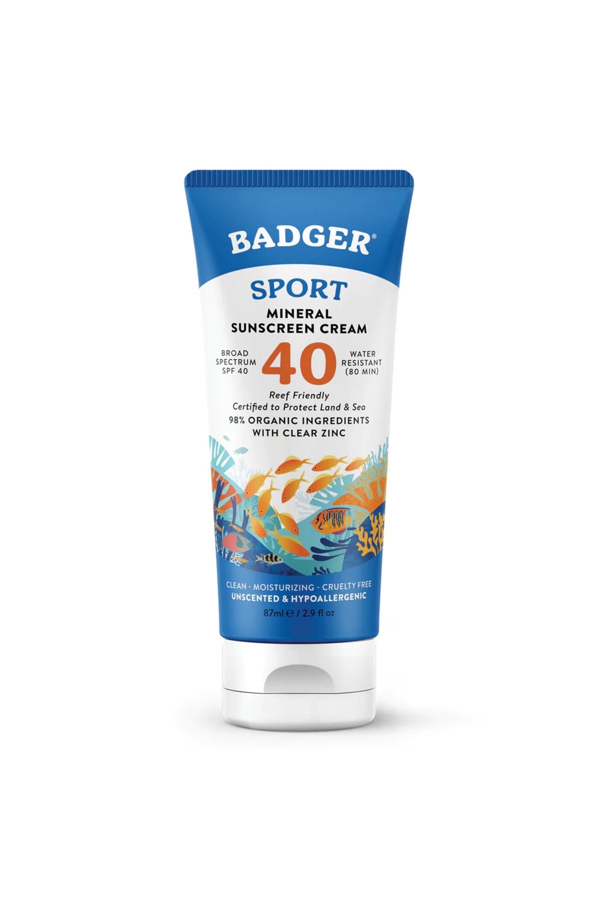 Badger-Clear Zinc Odorless Sunscreen Spf40 87 ml 1