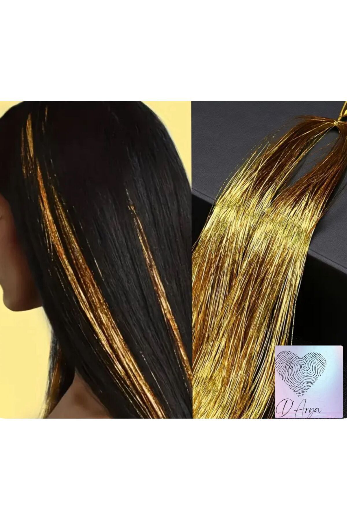 Darya Dd224 Işıltılı Hair Tinsel Saç Simi Uzatma Altın Sarısı Ht 19