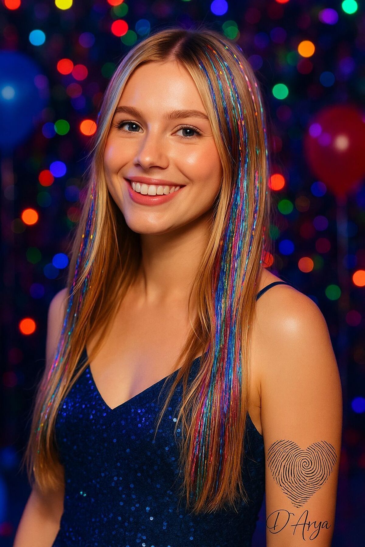 Darya Dd246 Işıltılı Hair Tinsel Saç Simi Uzatma Renkli Gelin Teli