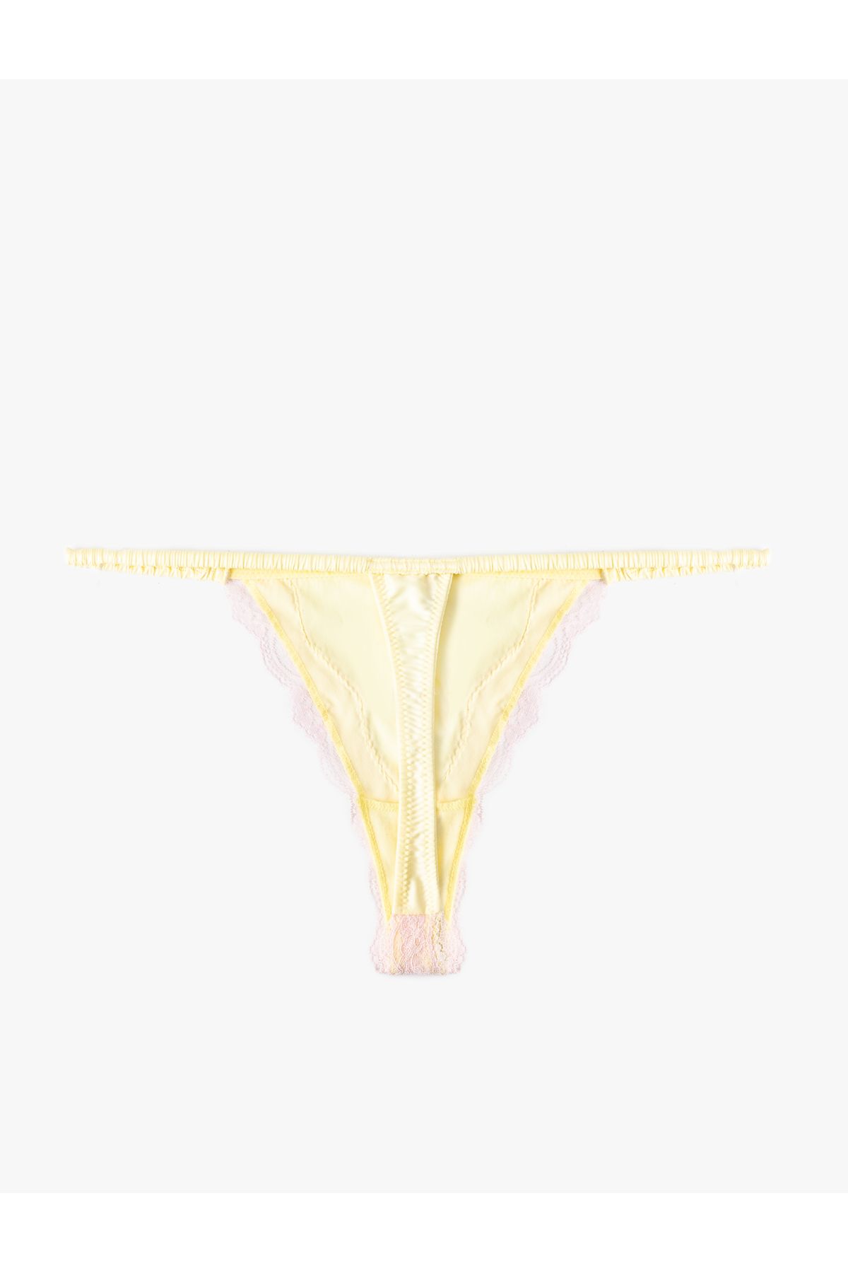 Koton-Comfortable Fit Bow Detailed Lace Satin String Panties 3