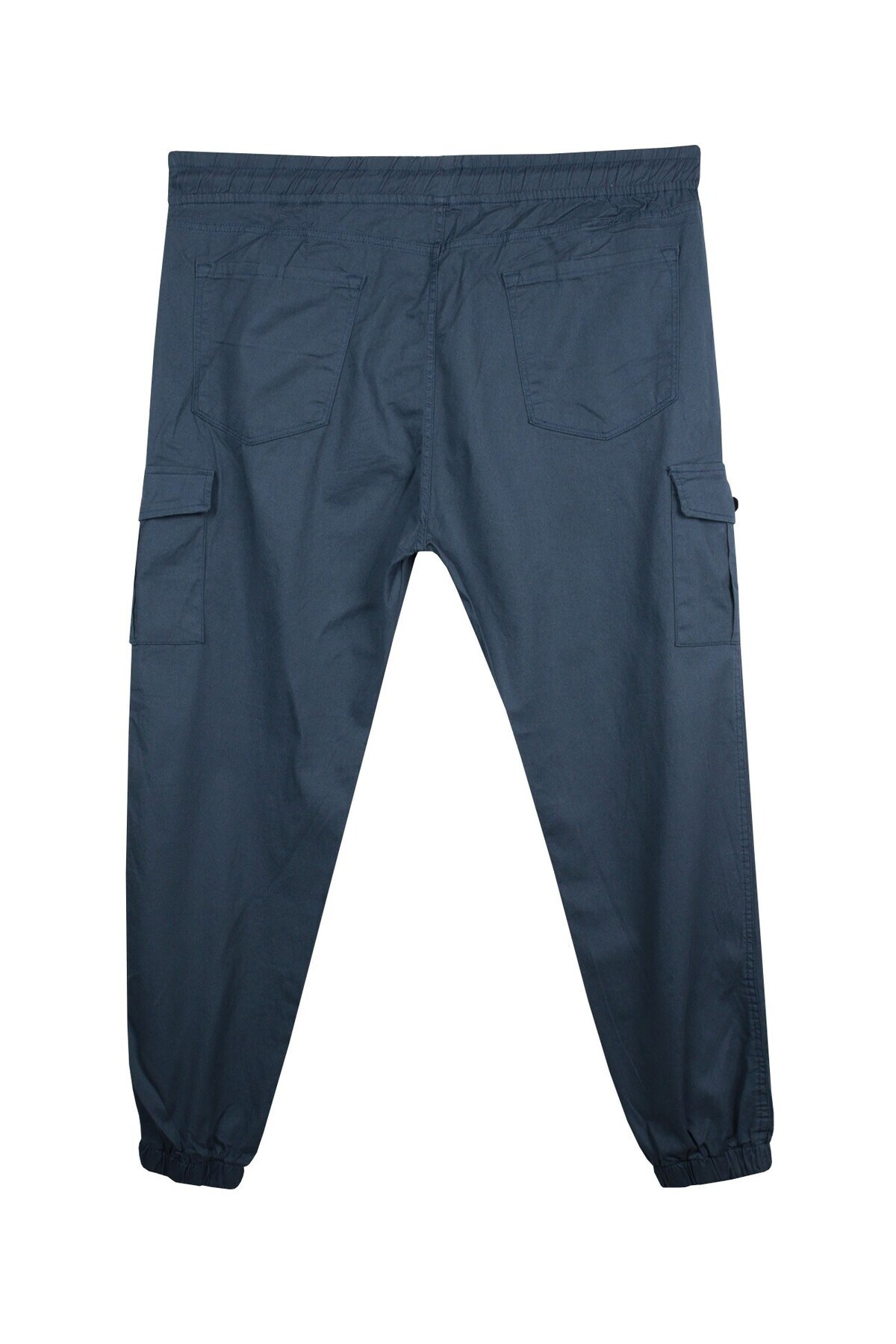 marufshop Lastik Paçalı Ve Kargo Cepli Erkek Büyük Beden Likralı Jogger Pantolon Petrol Mavi görsel 2