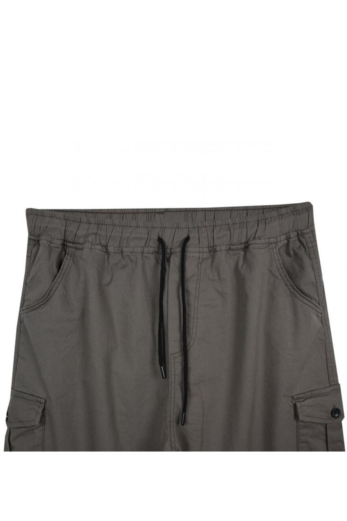 marufshop Lastik Paçalı Ve Kargo Cepli Erkek Büyük Beden Likralı Jogger Pantolon Toprak görsel 4