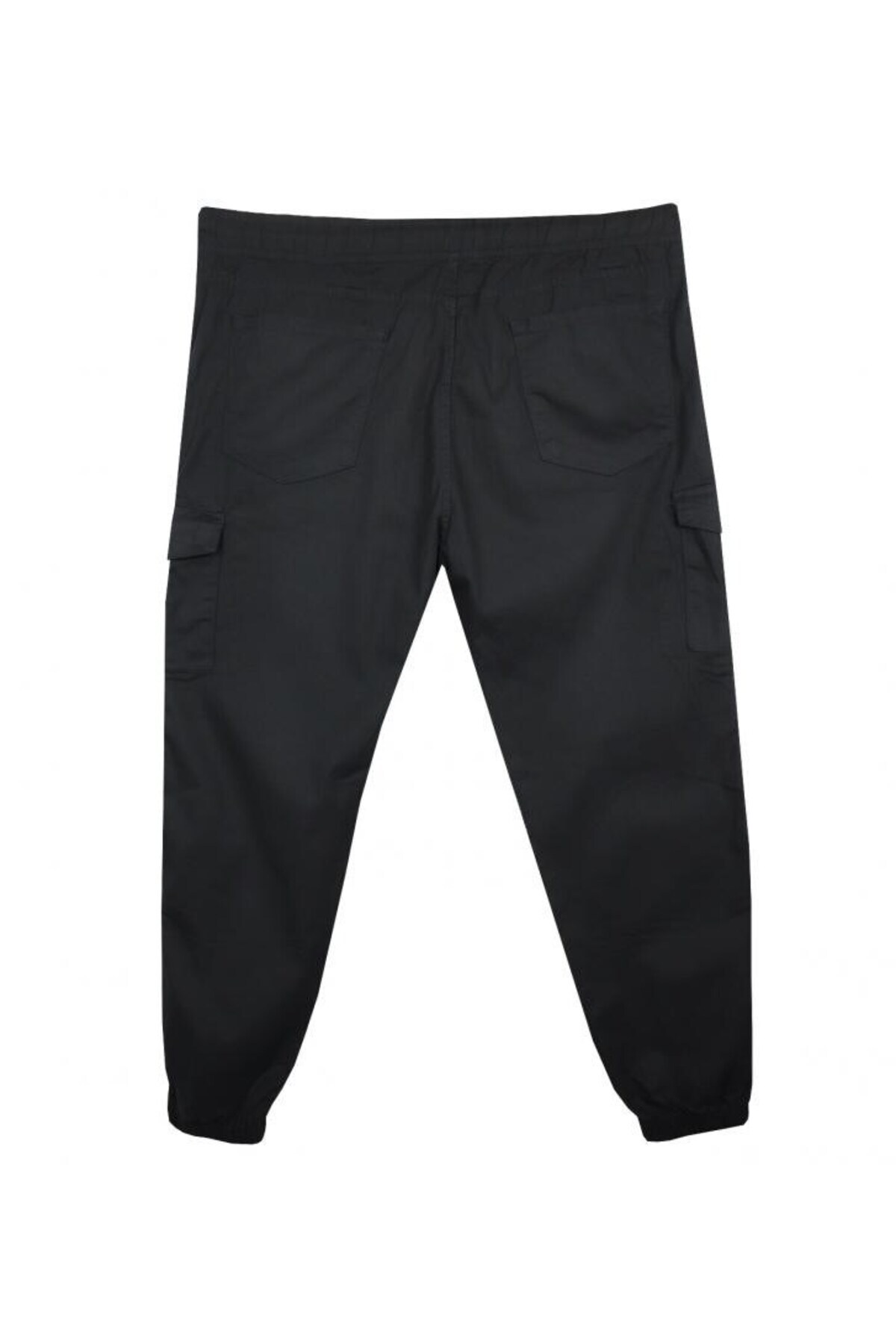 marufshop Lastik Paçalı Ve Kargo Cepli Erkek Büyük Beden Likralı Jogger Pantolon Siyah görsel 2