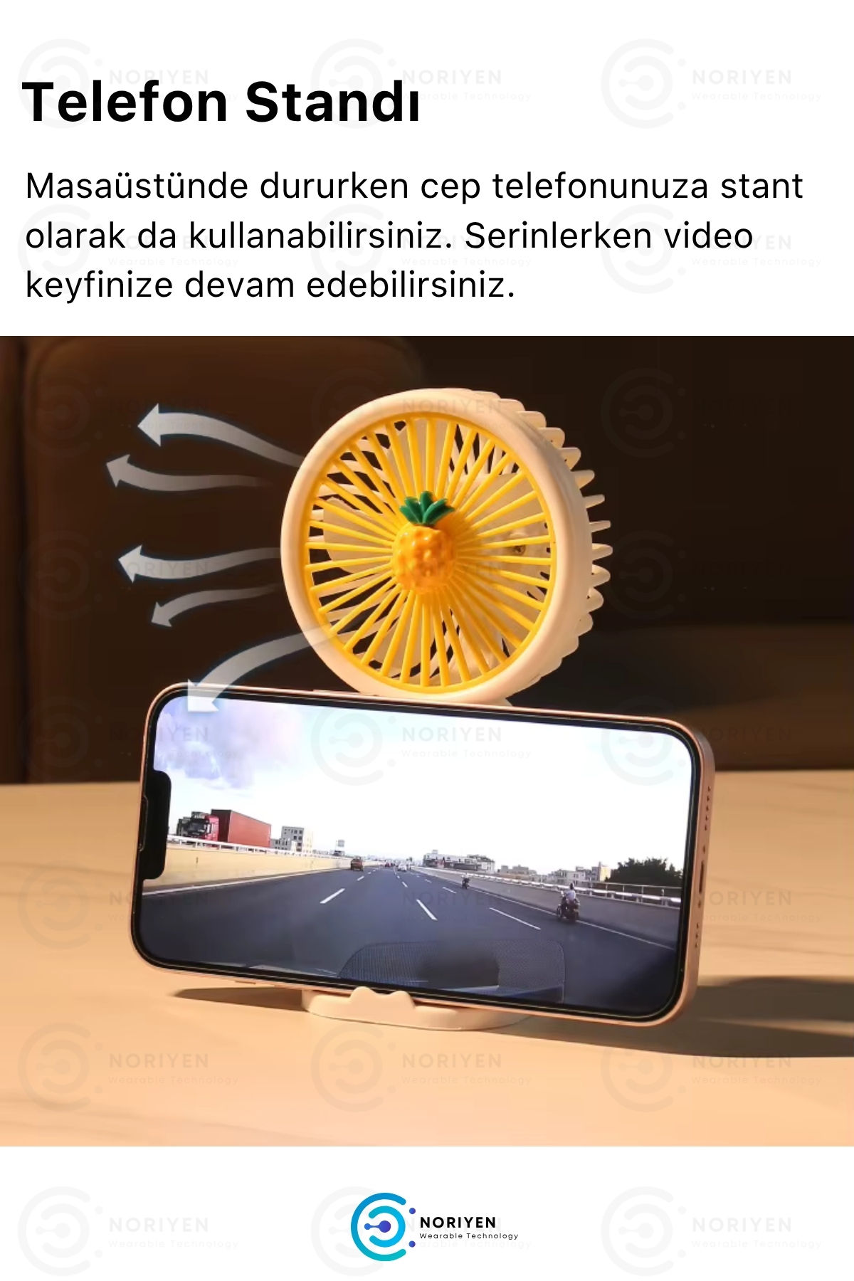 Yeni Nesil Telefon Stantlı Masaüstü ve El İçin Şarjlı Soğutucu Taşınabilir Mini El Fanı Vantilatör