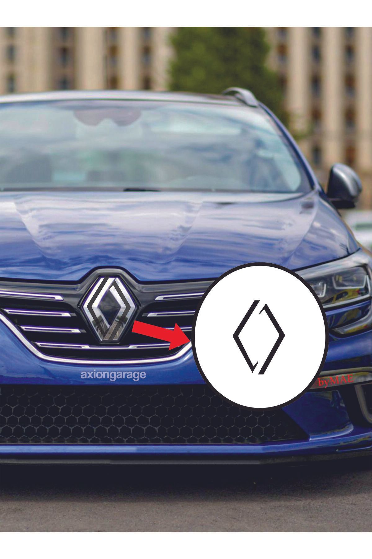 Axion Garage MEGANE 4 YENİ AMBLEM GÖRÜNÜM STİCKER / RENAULT MEGAEN 4 YENİ AMBLEM STİCKER/ UZUN ÖMÜRLÜ