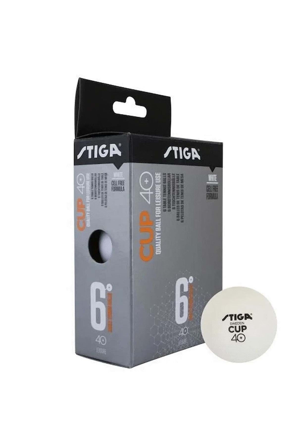STIGA-Cup 6 Pack Table Tennis Ball 40 - White - Std 1
