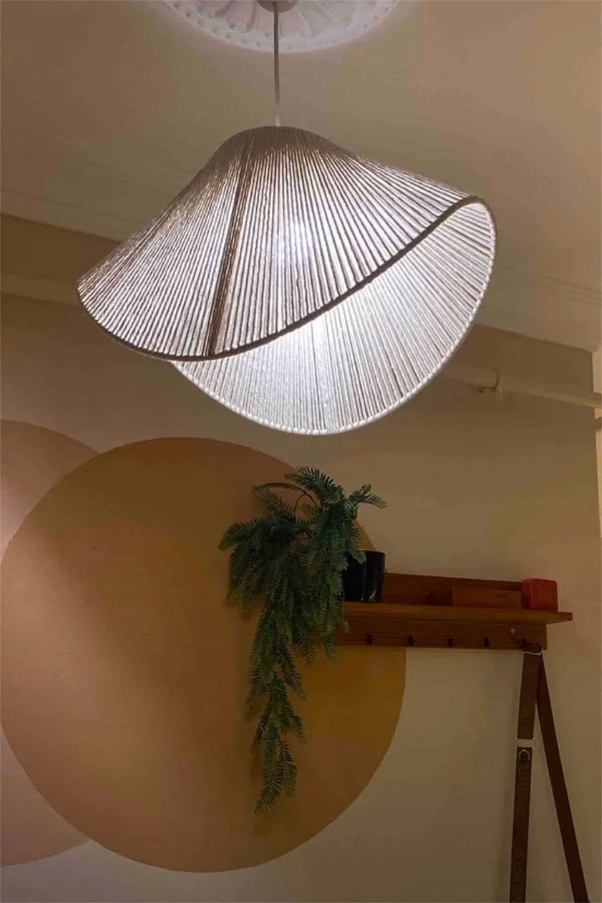 AFRALYAHOME-Macrame Chandelier Lighting Scandinavian Chandelier Rustic Style Bohemian Chandelier (Lamp Holder Included) 3
