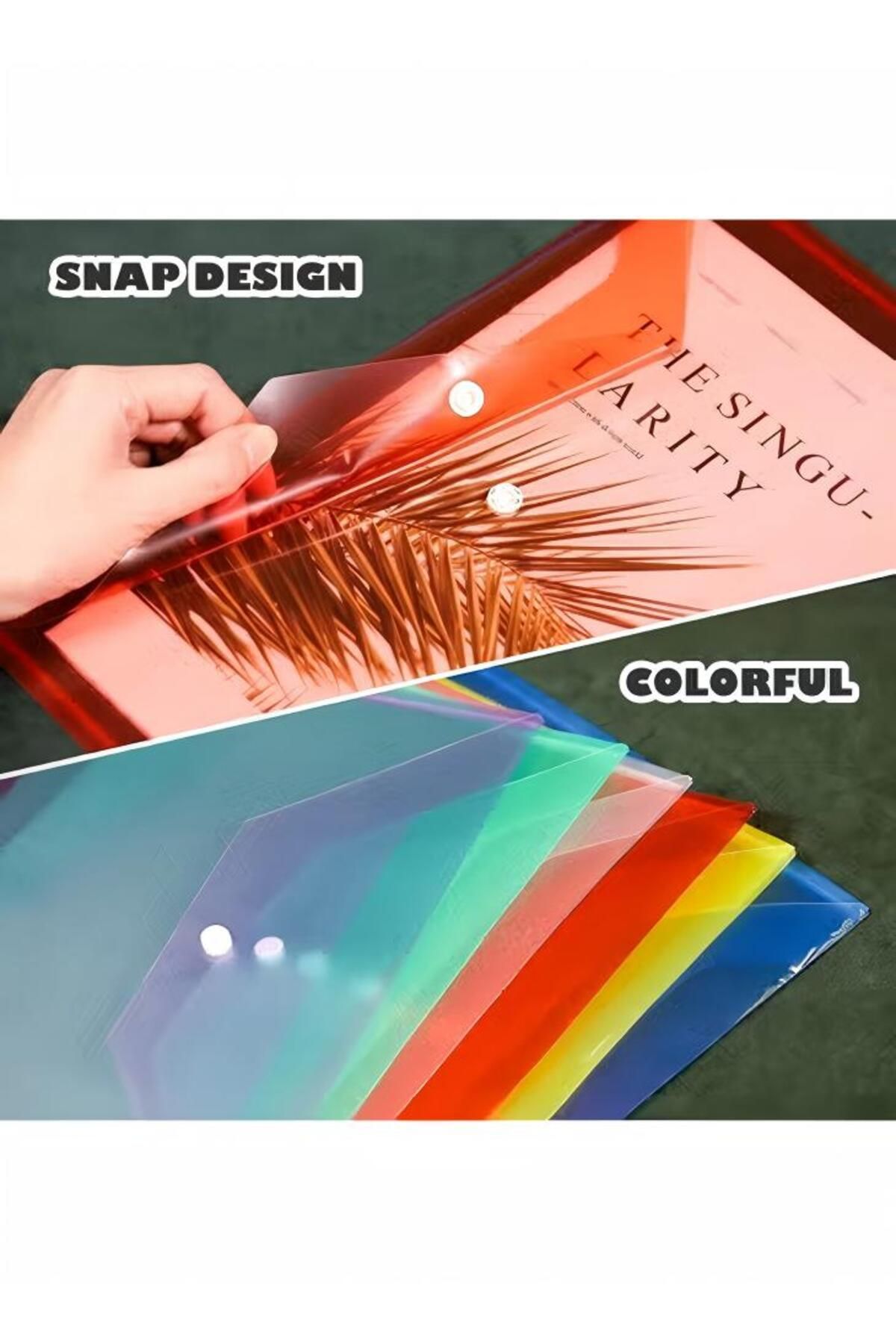 Generic-Duniso 20 Pack A4 Polyethylene Envelope Folders With Snap Closure, Waterproof Transparent Project 5