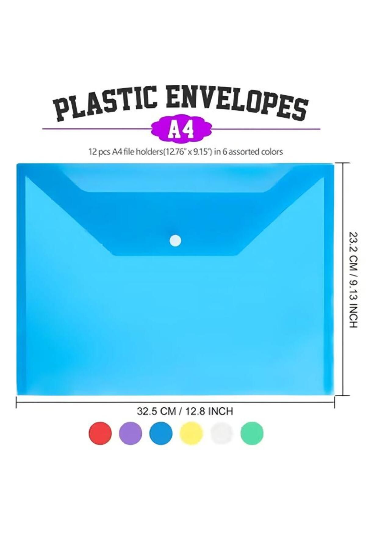 Generic-Duniso 20 Pack A4 Polyethylene Envelope Folders With Snap Closure, Waterproof Transparent Project 2