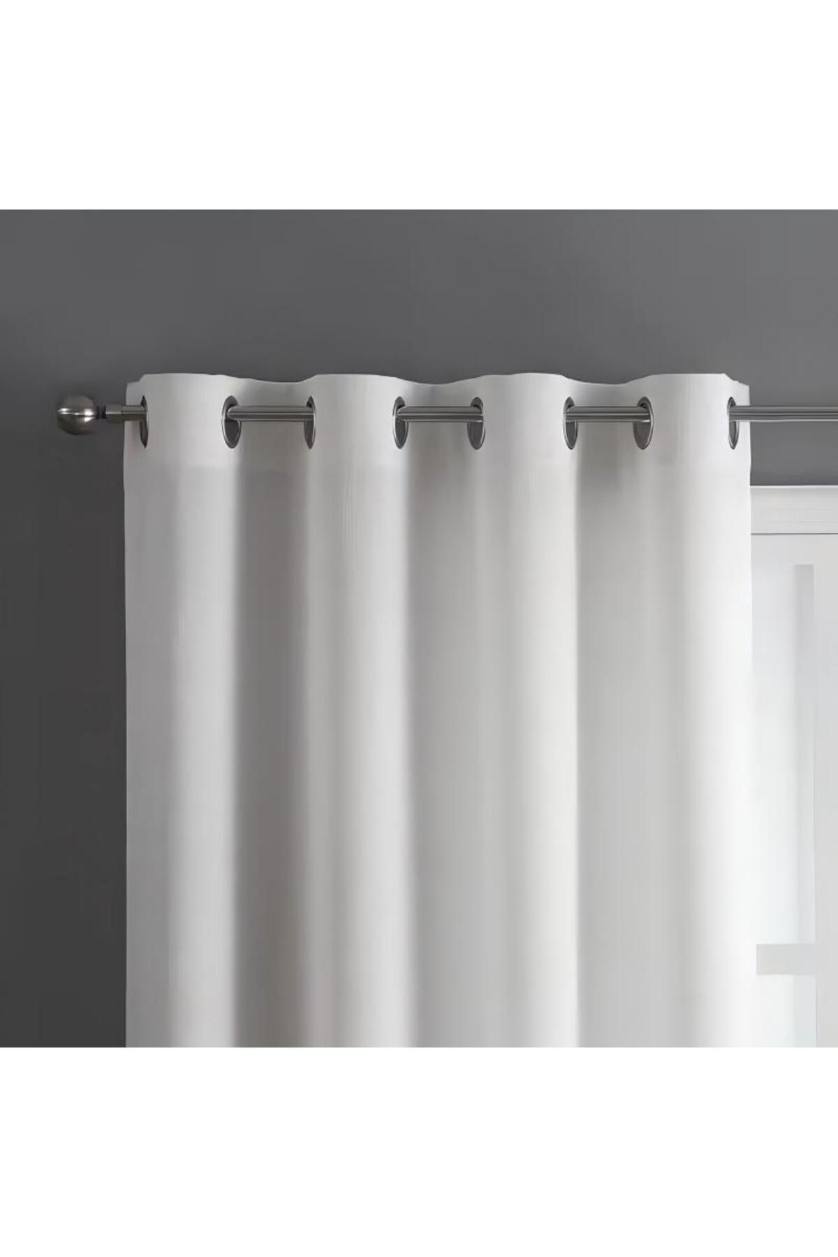 Generic-Satin Feel Window Curtain Pair With Eyelet White 135 X 244cm 2