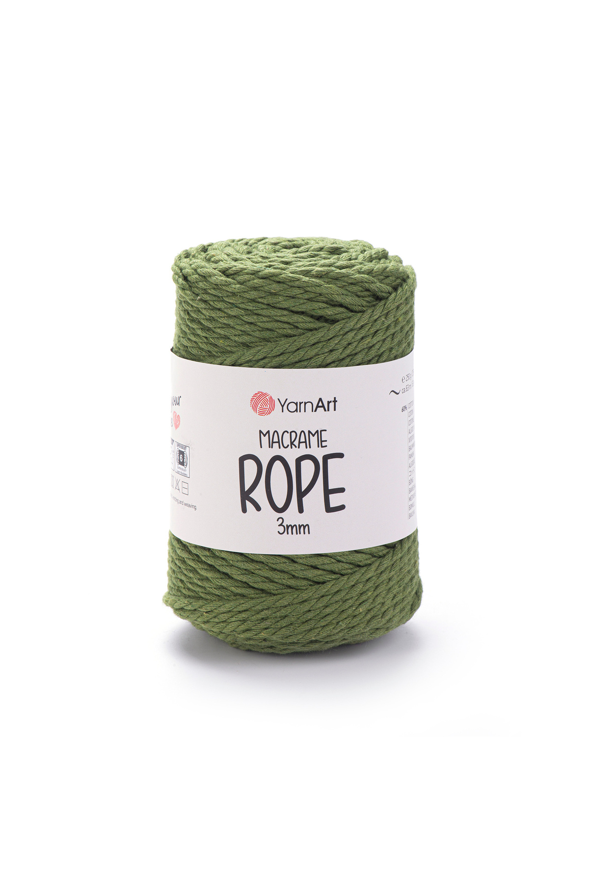 Yarnart Macrame Rope 3 Mm - Makrome El Örgü Ipi Zeytin Yeşili-787