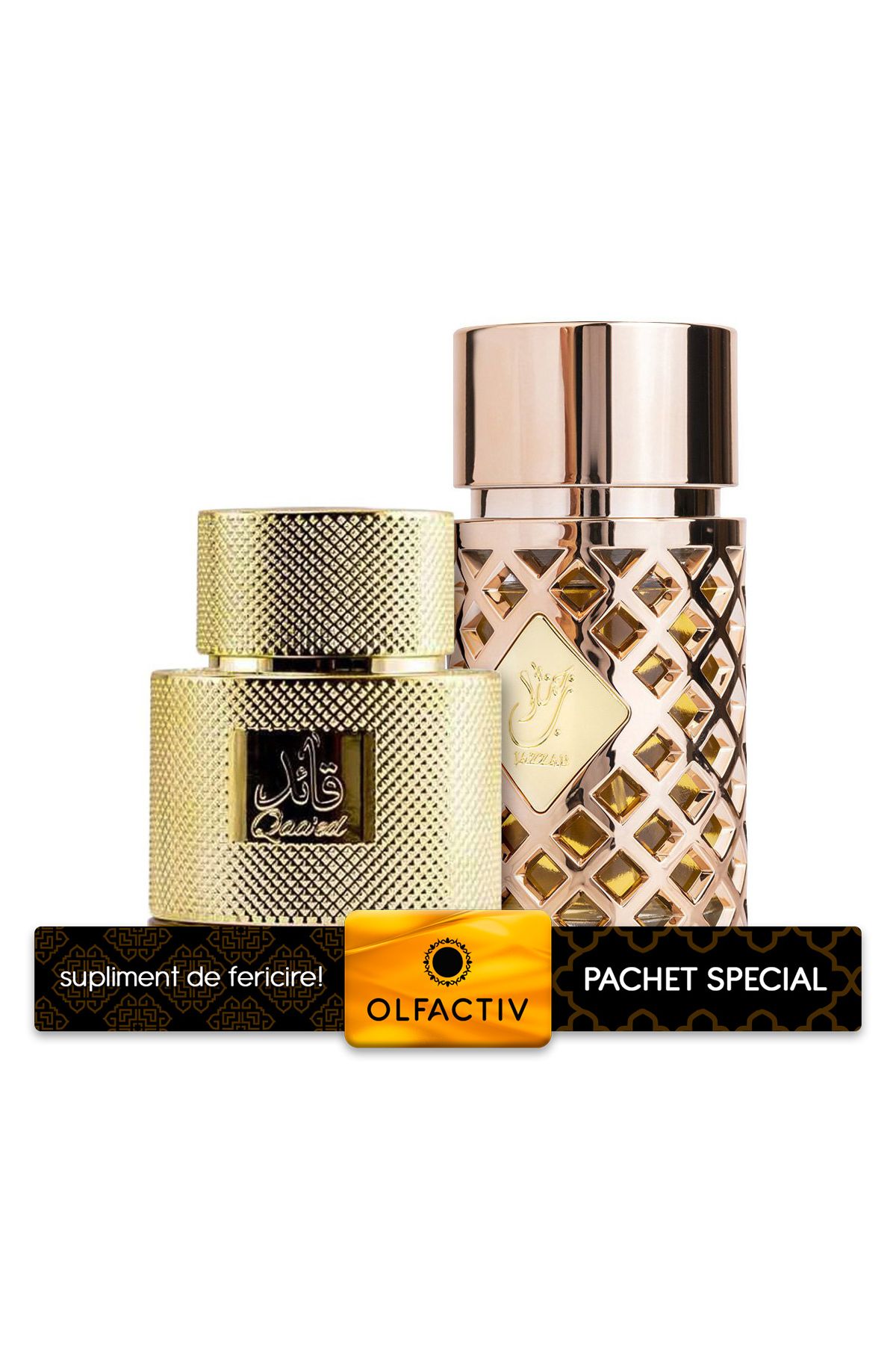 lattafa-Pack of 2 perfumes Qaaed 100 ml and Jazzab Gold 100 ml 1
