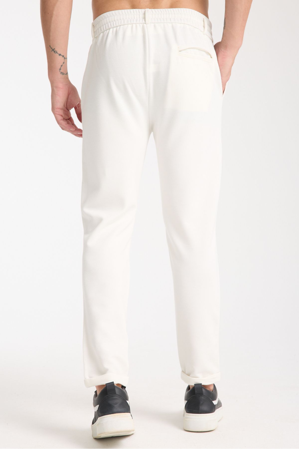 KAPHONE-Men's Trousers - Jogger Style with Elastic Waist and Folded Legs 4