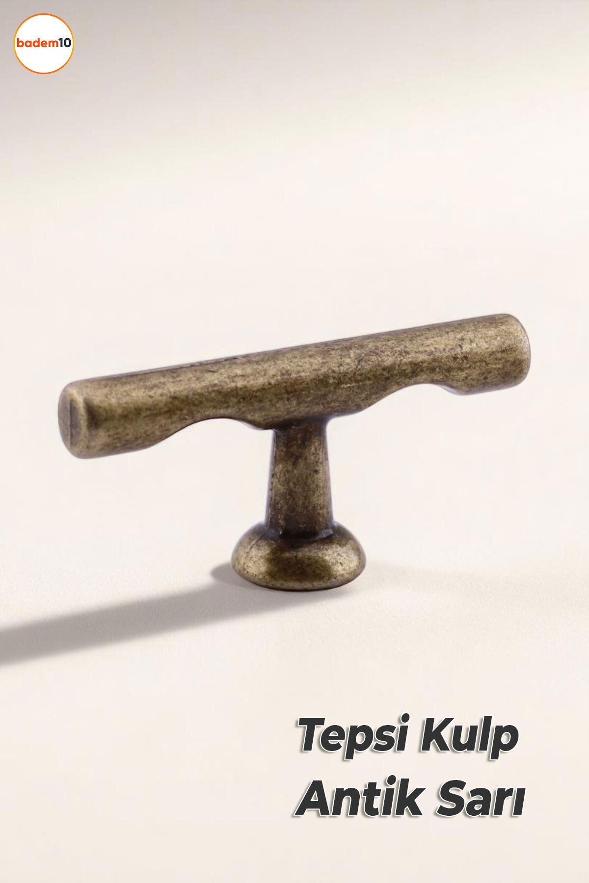 Badem10 Tepsi Eskitme Antik Sarı Metal Kulp Düğme Mobilya Çekmece Mutfak Dolabı Dolap Modern Kapak Kulpları