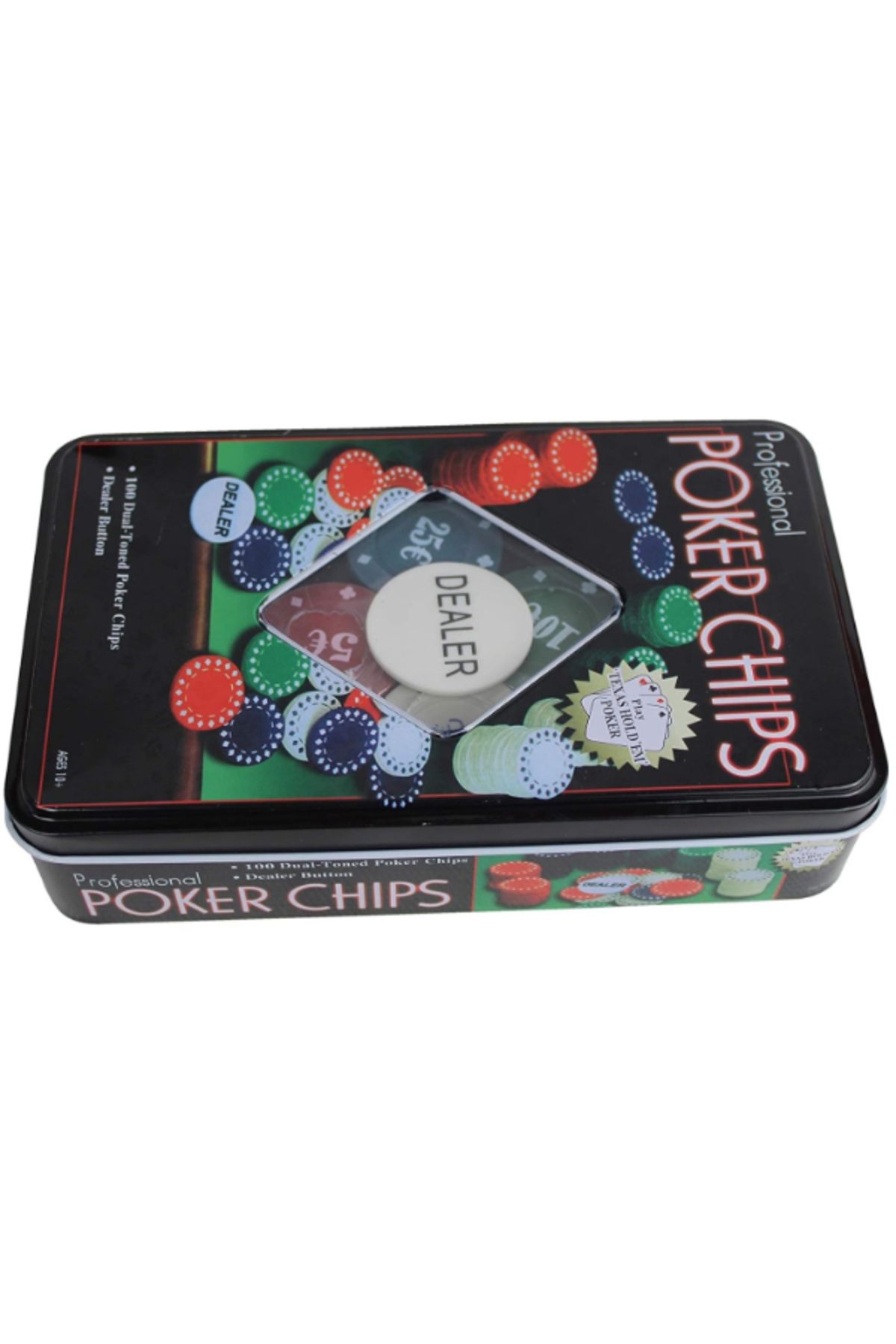 celhome-Set Poker CELhome – 100 Professional Chips with Metallic Box 3
