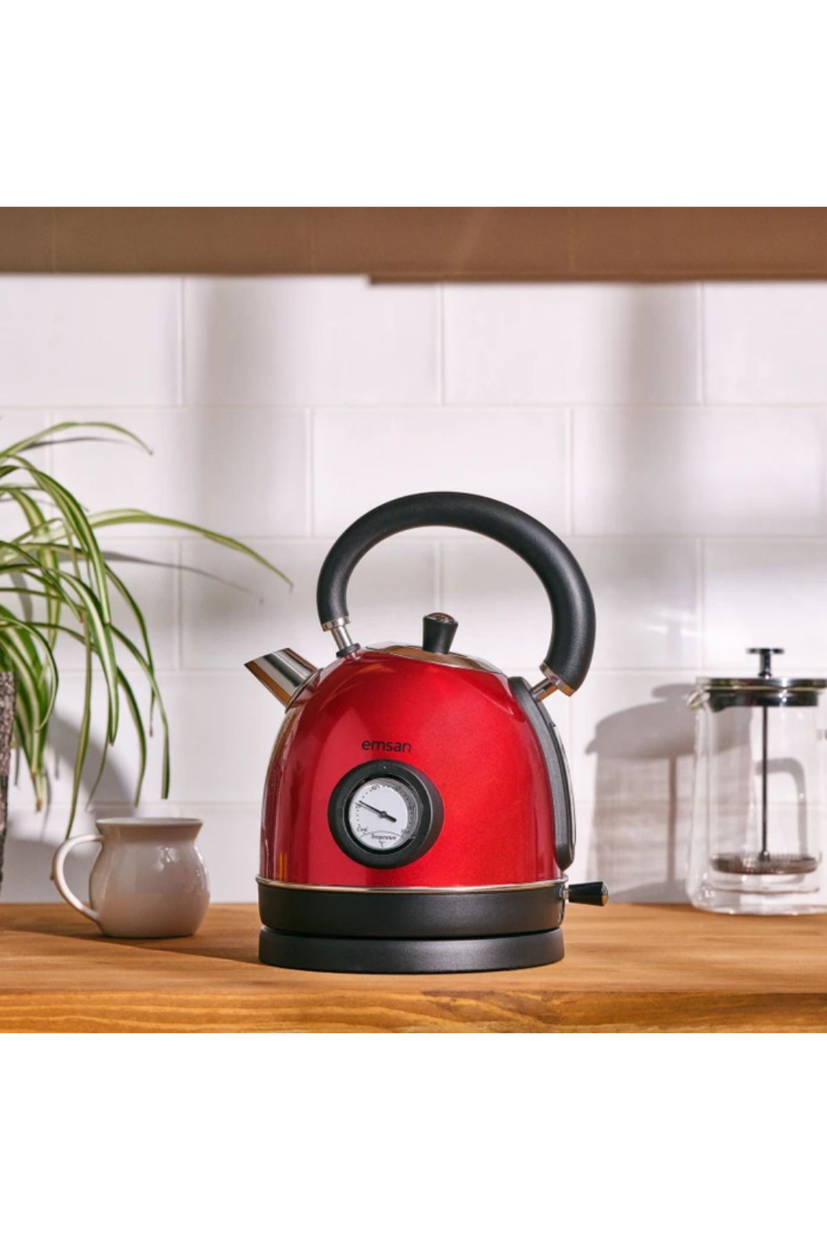 Emsan 2200 W Paslanmaz çelik gövde Turtle Kettle Red (Kırmızı)