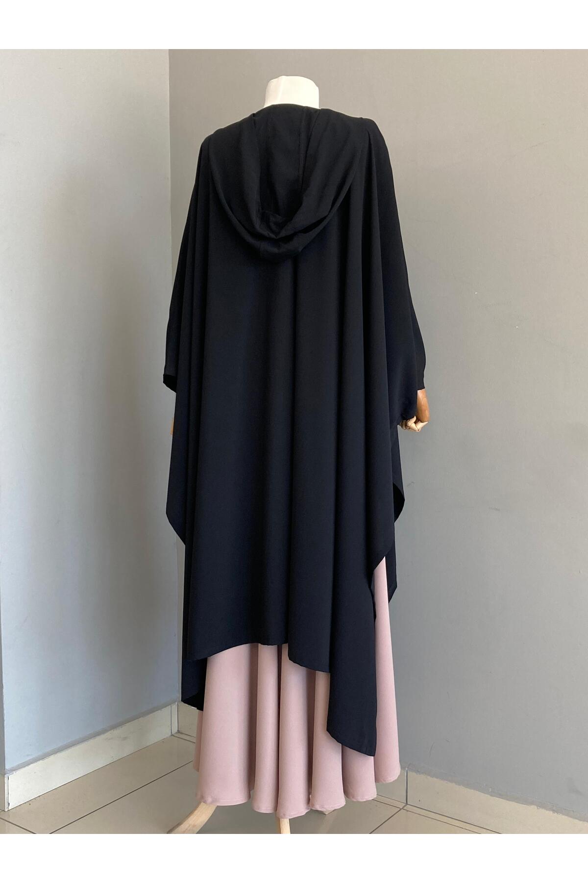 Genel Markalar  Medine Ipeği Kapüşonlu Panço - Görsel 3