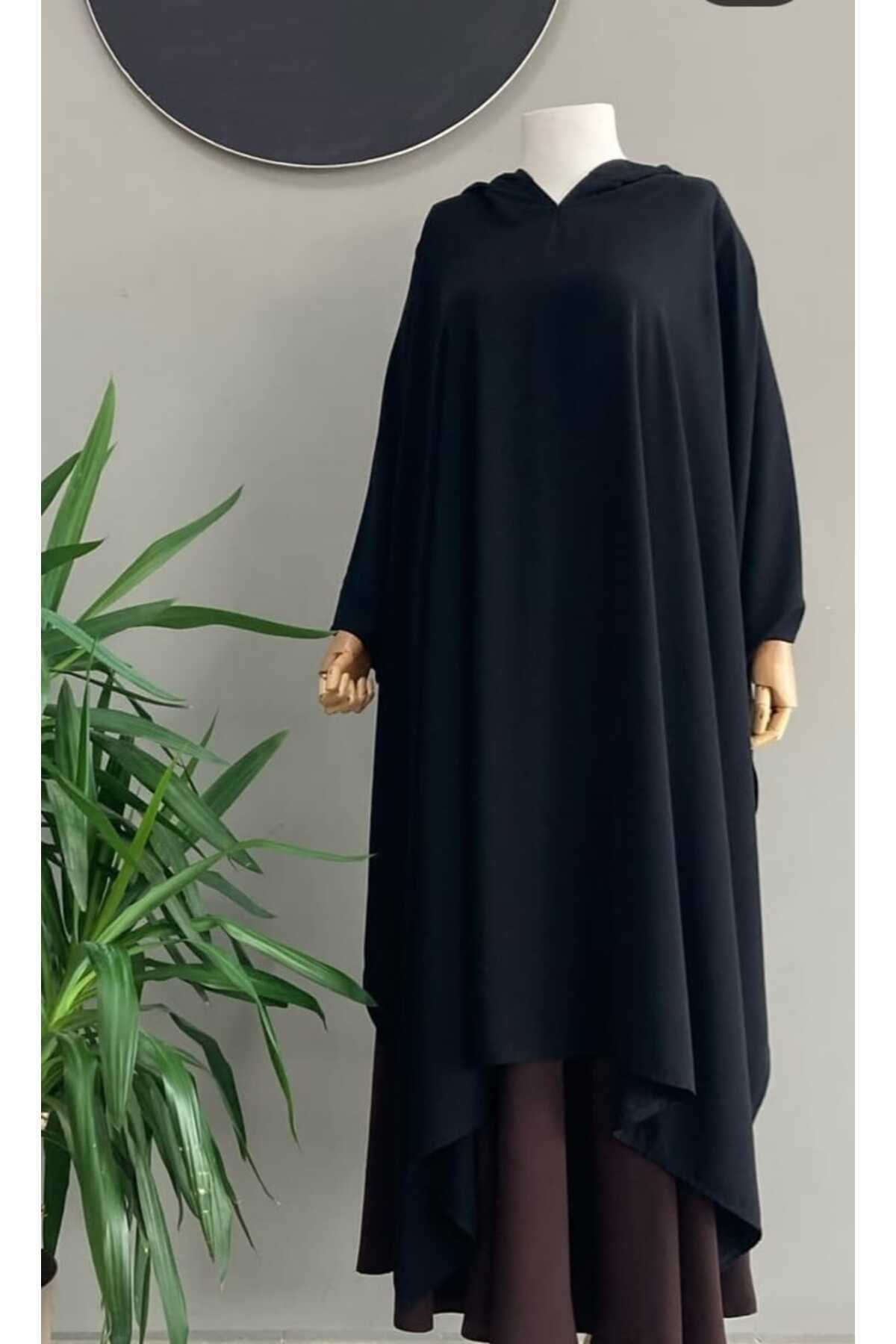 Genel Markalar  Medine Ipeği Kapüşonlu Panço - Görsel 4