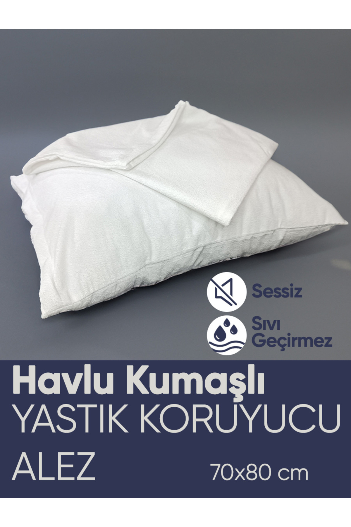 Piyes Home 2 'li Sıvı Geçirmez Fermuarlı Havlu Yastık Alezi 70 X 80