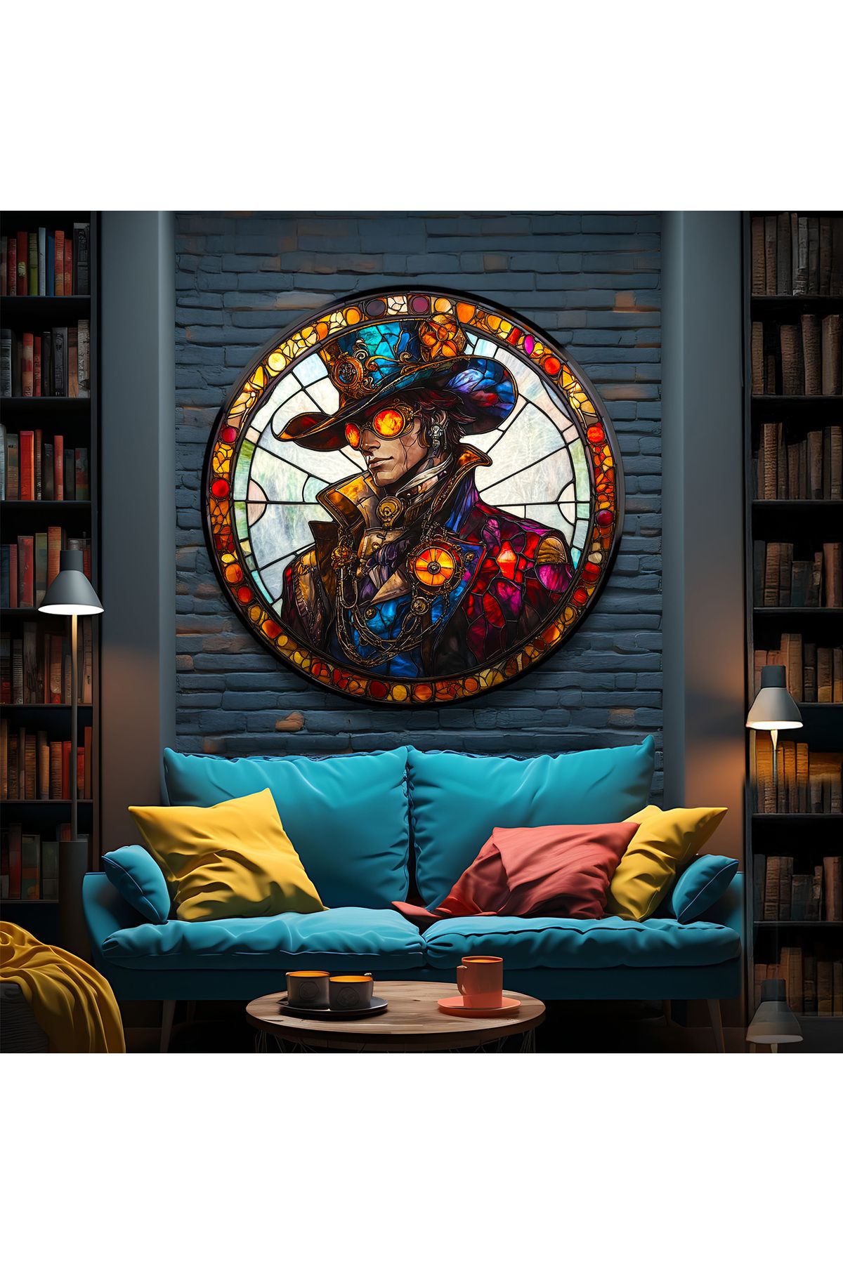 bds art sanatı evinize taşır Steampunk Gezgin Vitray Spektrum™ Stained Glass Serisi