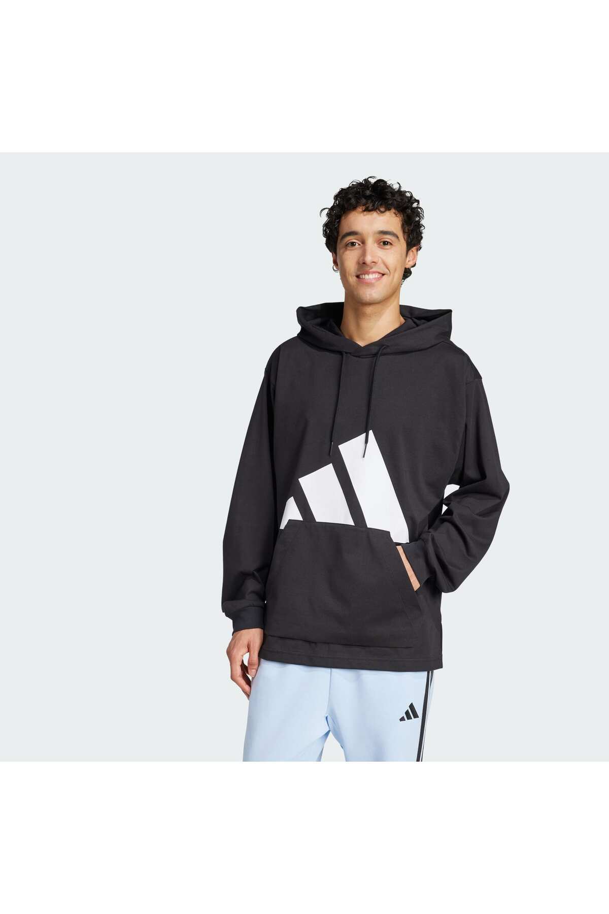 Bl Sj Erkek Siyah Kapüşonlu Sweatshirt