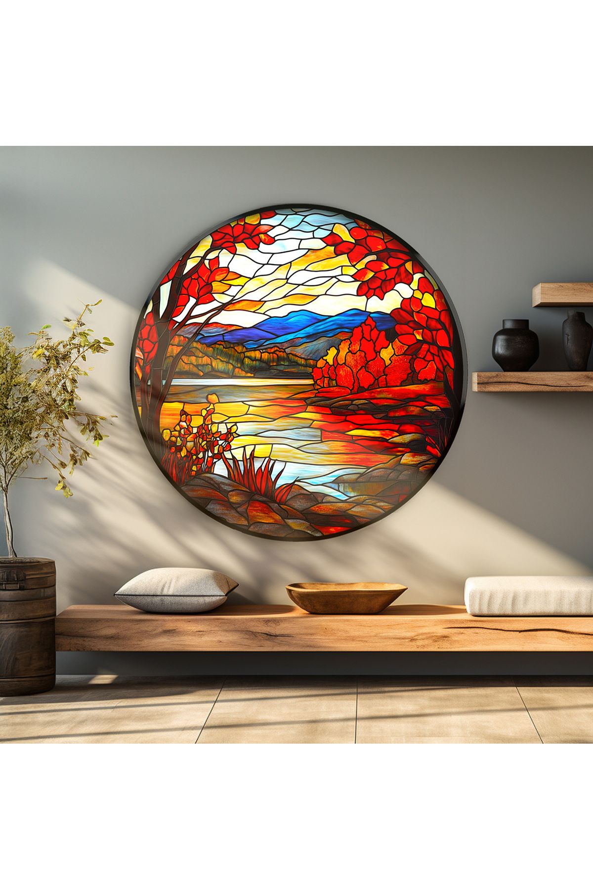 bds art sanatı evinize taşır Sonbahar Gölü Vitray Spektrum™ Stained Glass Serisi