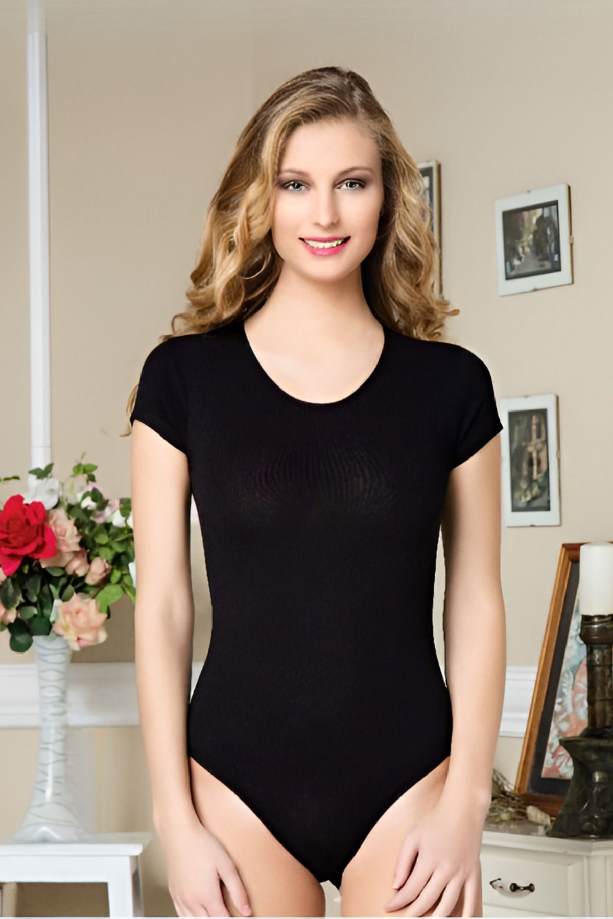 Altınay Kadın Yarım Kol Çıtçıtlı Badi/Zıbın - %90 pamuk (Lilitime)