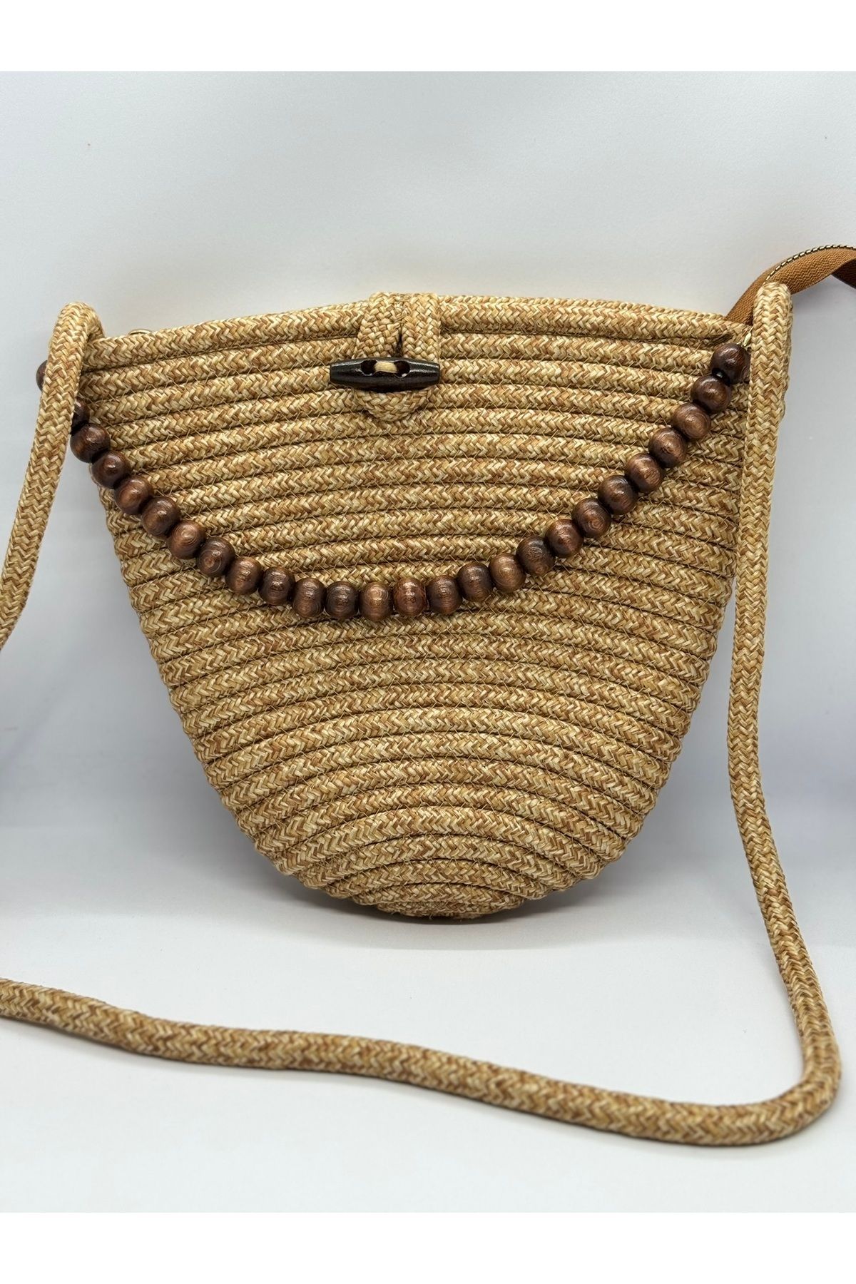 MODA YENİ MODA BONCUK HASIR ÇANTA