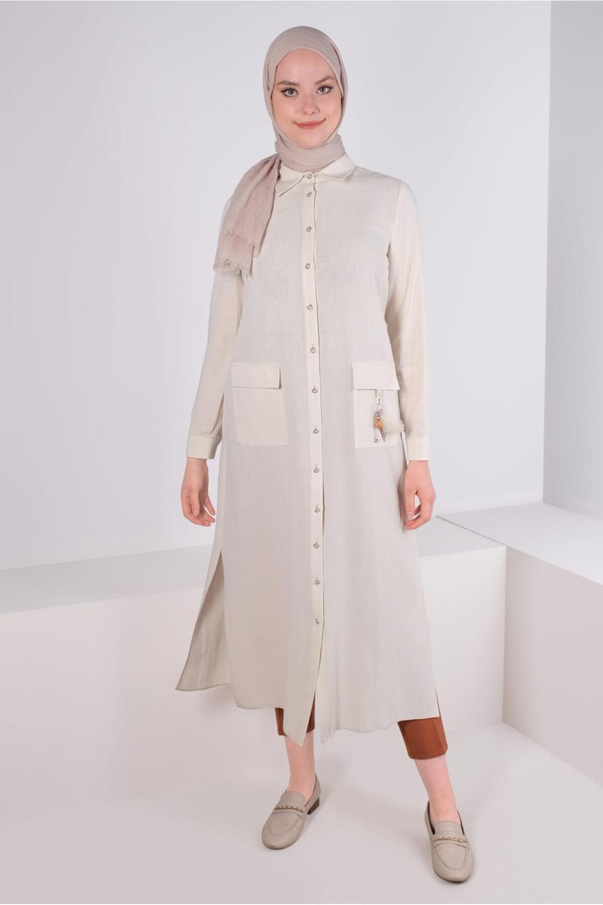 آلوینا تونیک دکمه‌دار با جیب، جزئیات ۴۳۵۸۳