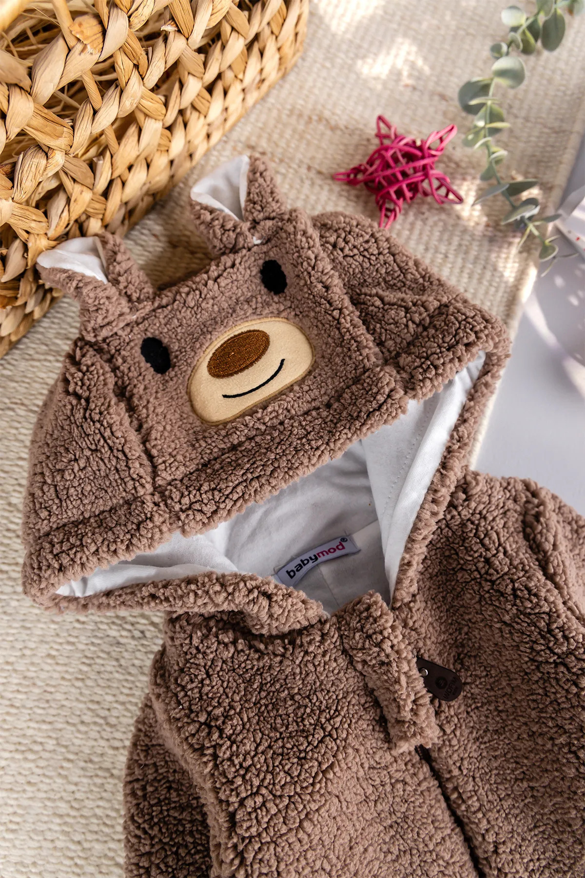 Babymod Kapüşonlu Welsoft Peluş Kışlık Kız/Erkek Bebek Tulum fotoğrafı 6 (önizleme)