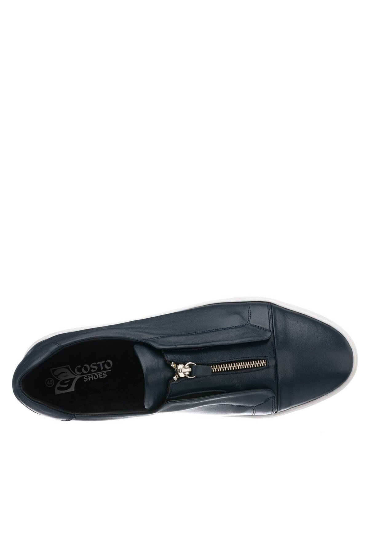 İriadam-45-46-47-48-49-50 Number Yusuf-01 Navy Blue Leather Casual Sports Shoes Comfortable Wide Mold New Season 5