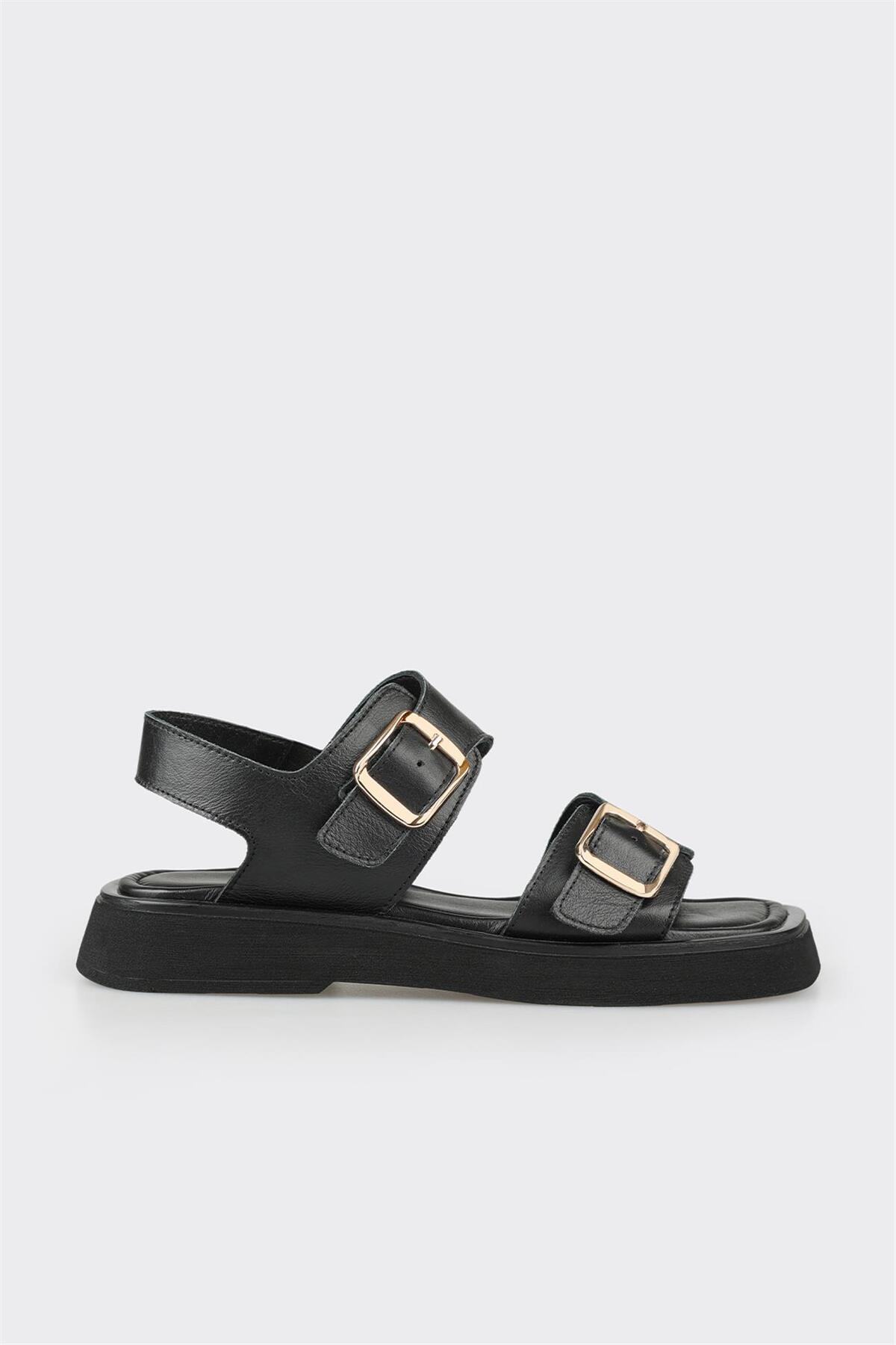 1_org_zoom صندل Elle Shoes تخت زنانه چرم طبیعی اورجینال - تصویر 1