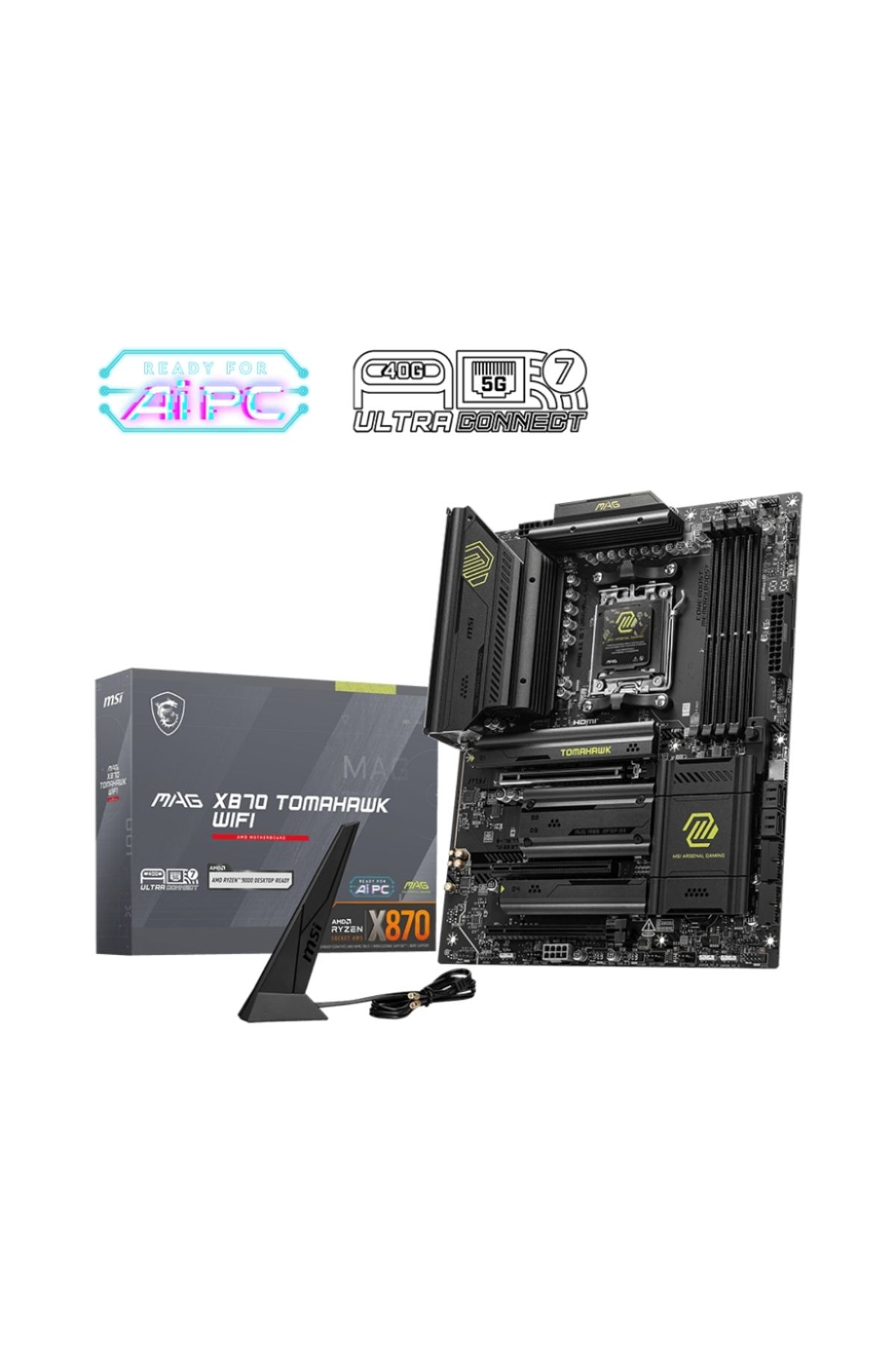 MSI-Mag X870 Tomahawk WiFi DDR5 AMD X870 مقبس DDR5 8400 (OC) ميجا هرتز ATX للألعاب (لاعب) اللوحة الأم 1