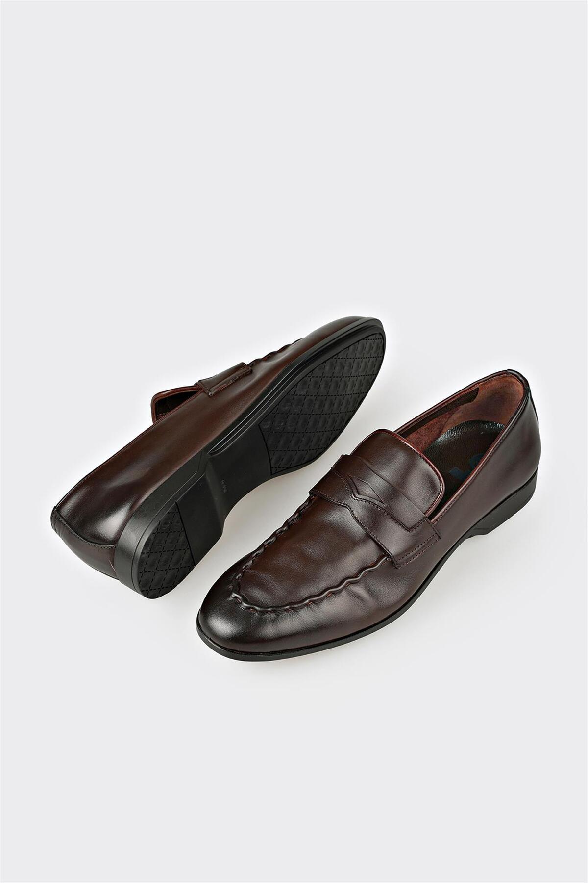 Elle Shoes Kahve Deri Erkek Klasik Ayakkabı görsel 3