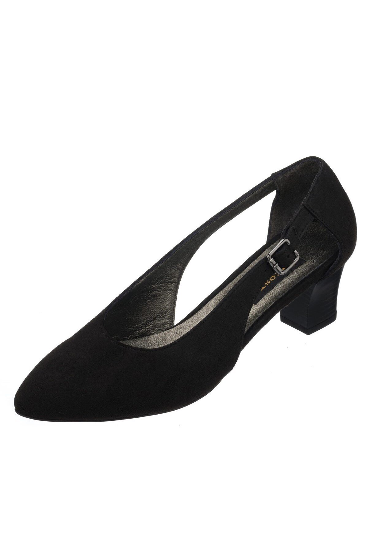 İriadam-Size 41-42-43-44 Ltf00121 Black Suede Short Heel Comfortable Wide Mold Special Series Large Size Heels a 1