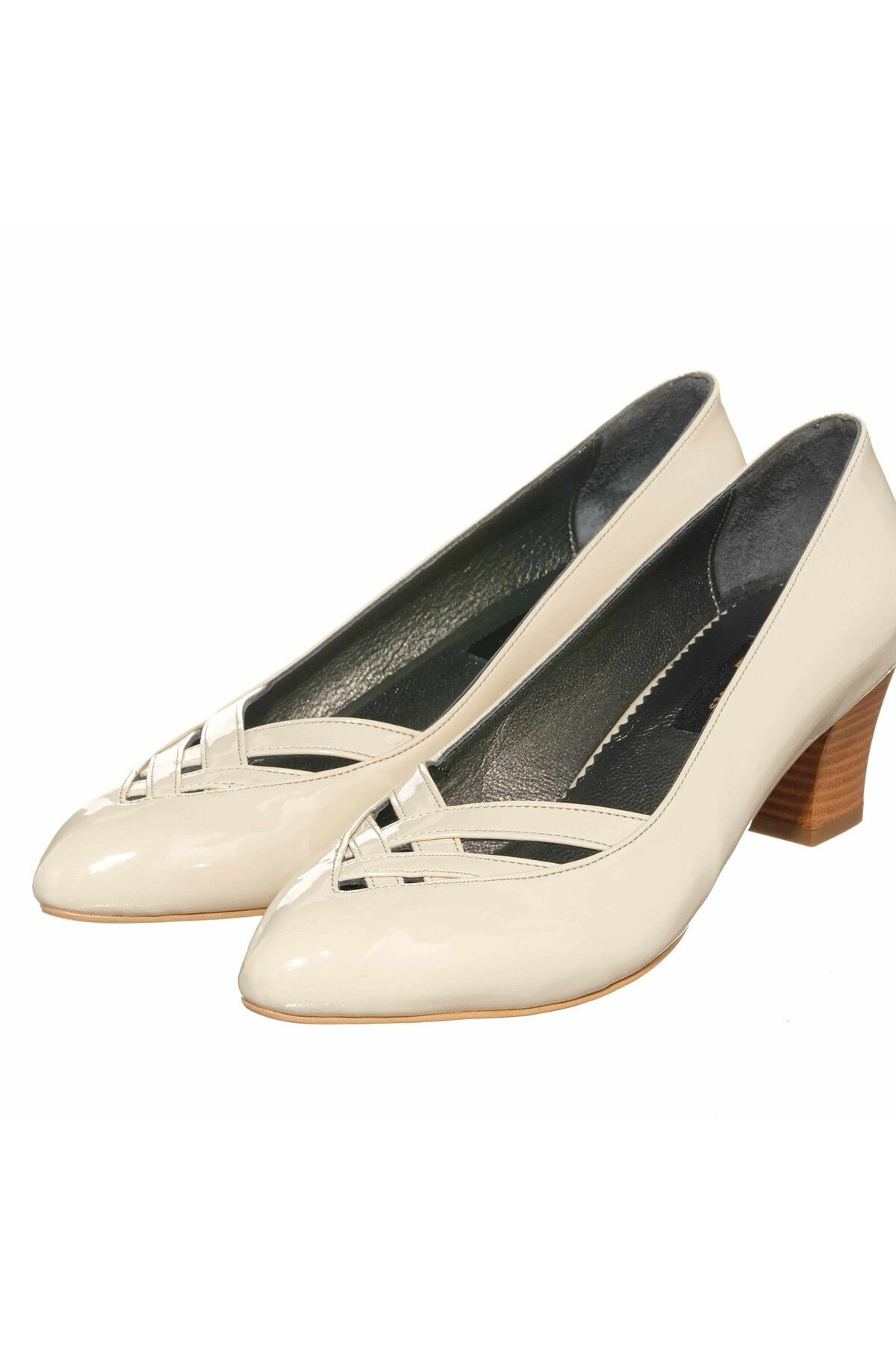 İriadam-41-42-43-44 Number Kdr2333 Bone Patent Leather Large Size Classic Heels Special Series Top Kalire 5