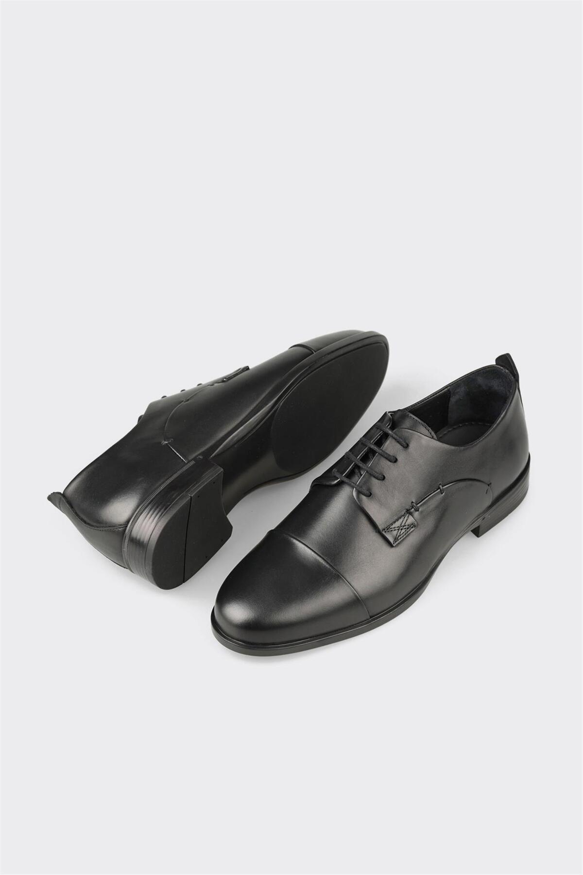 Elle  Siyah Deri Erkek Klasik Ayakkabı - Görsel 3