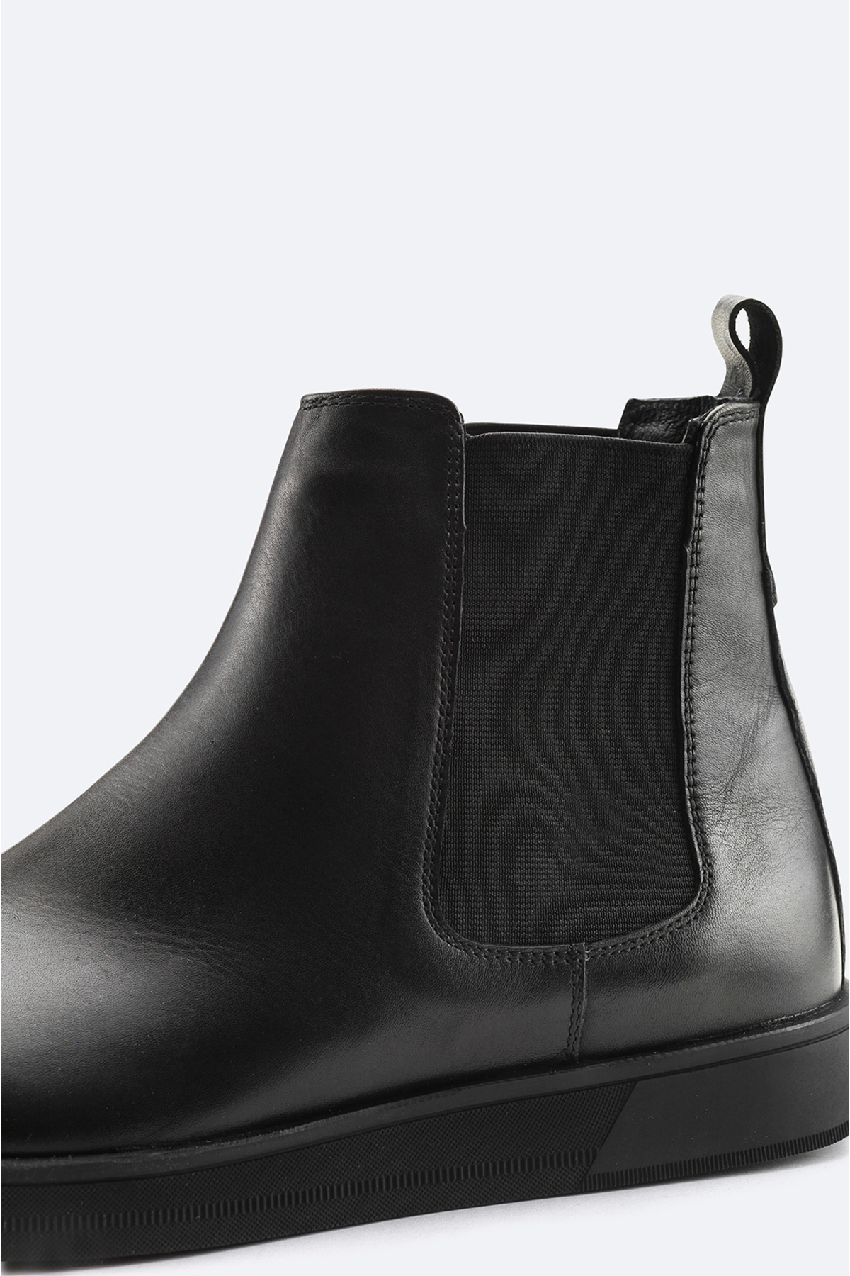Avva-Men's Black 100% Leather Flexible Sole Chelsea Boots A32y8028 3