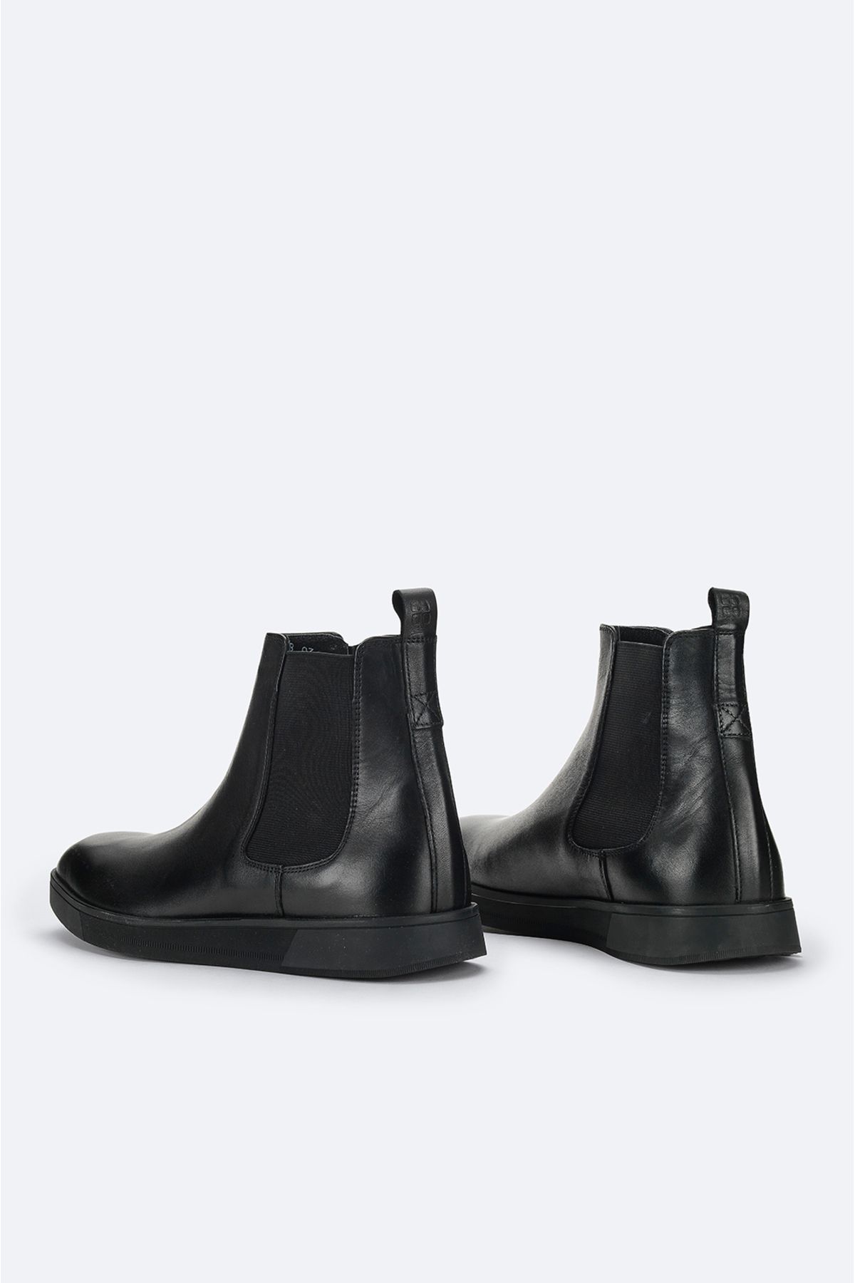 Avva-Men's Black 100% Leather Flexible Sole Chelsea Boots A32y8028 4