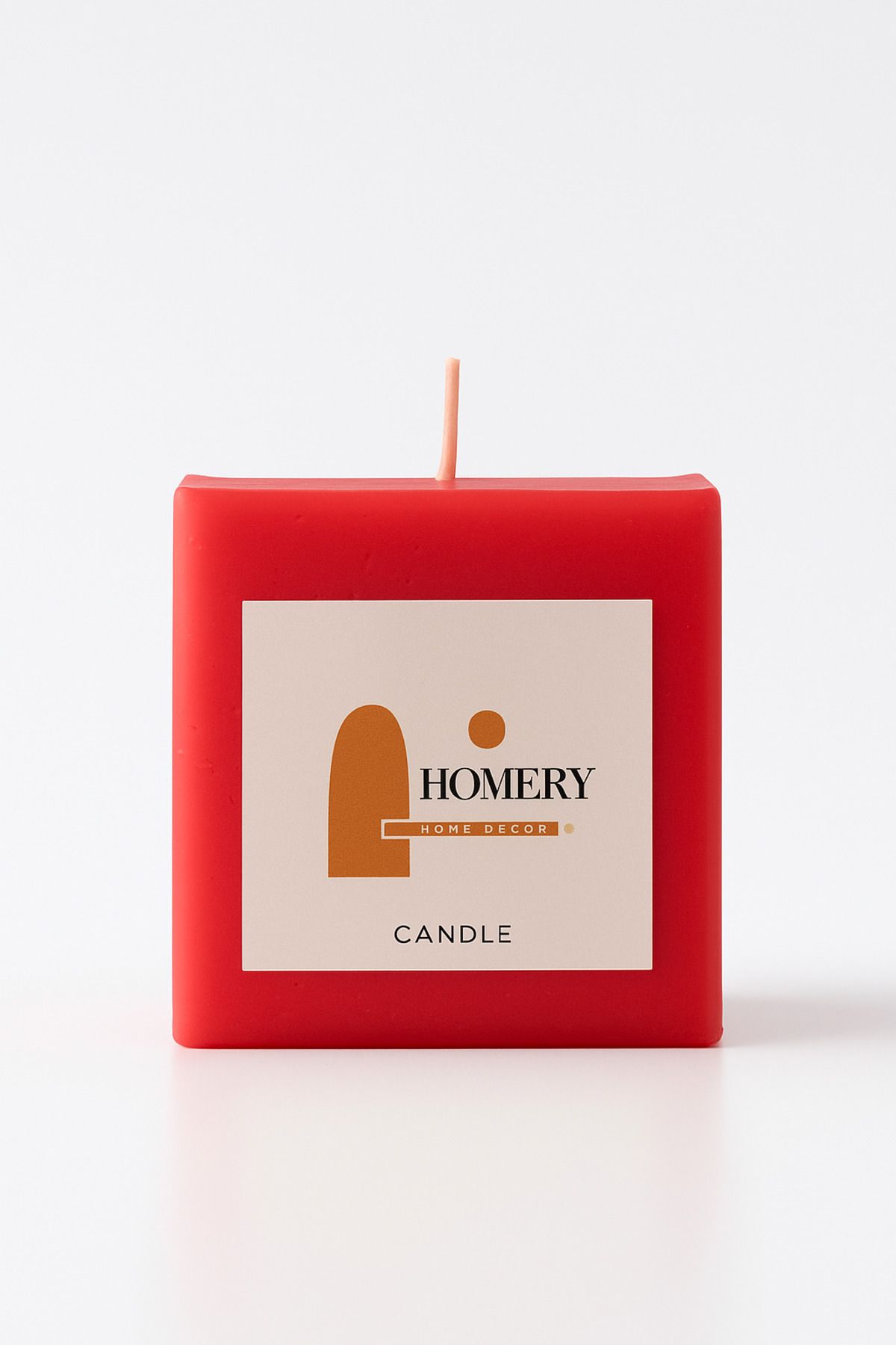 Homery Kare Küp Mum Kırmızı Renk 7 Cm 7 Cm